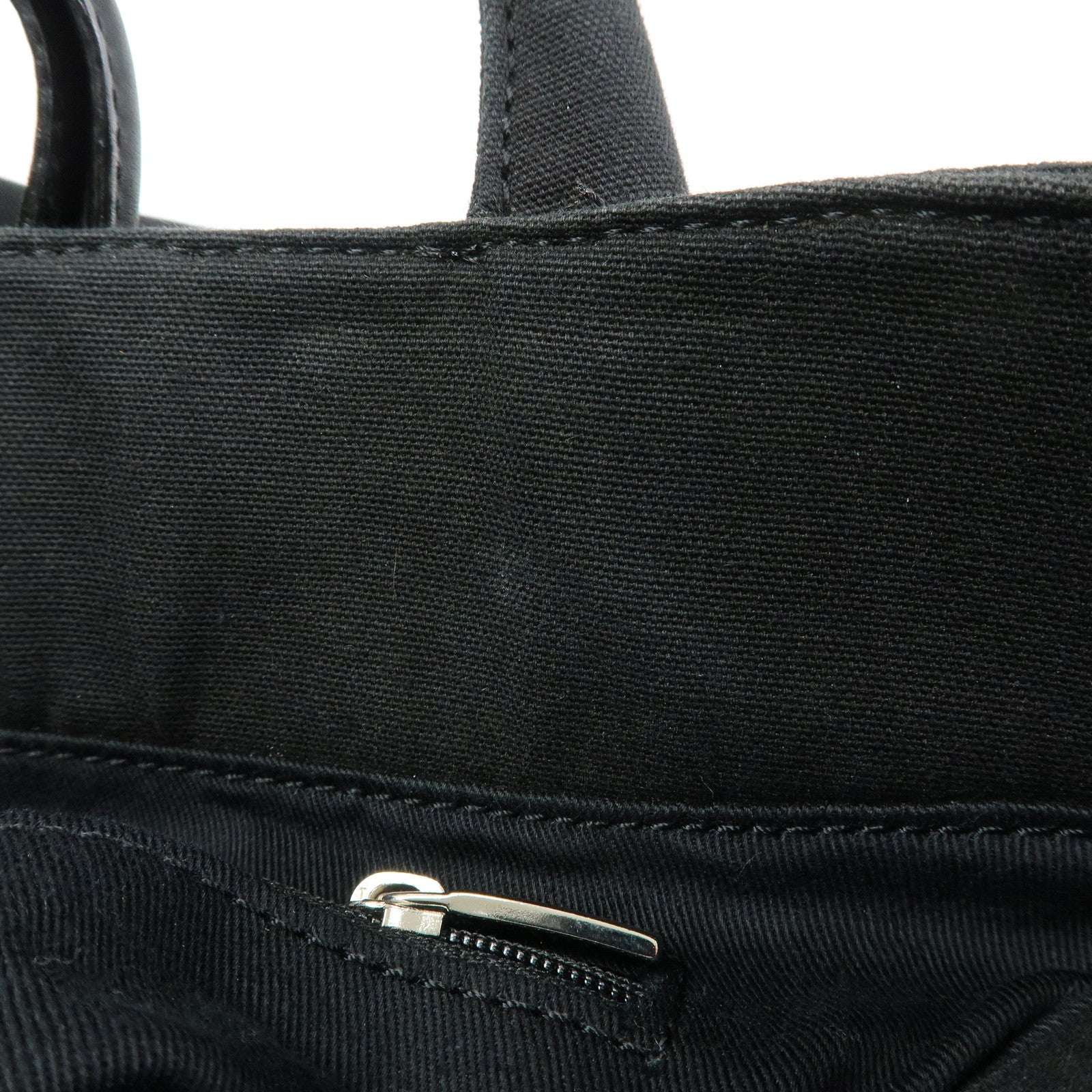 BURBERRY Canvas Leather Tote Bag Hand Bag Plaid Black