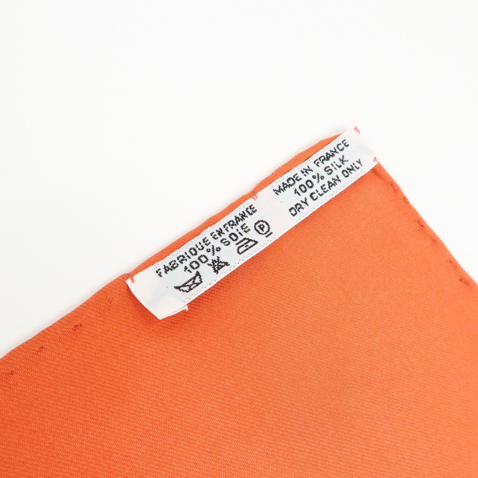 HERMES Carre 90 Silk 100% CHEVAUX DE TRAIT Scarf Orange Beige