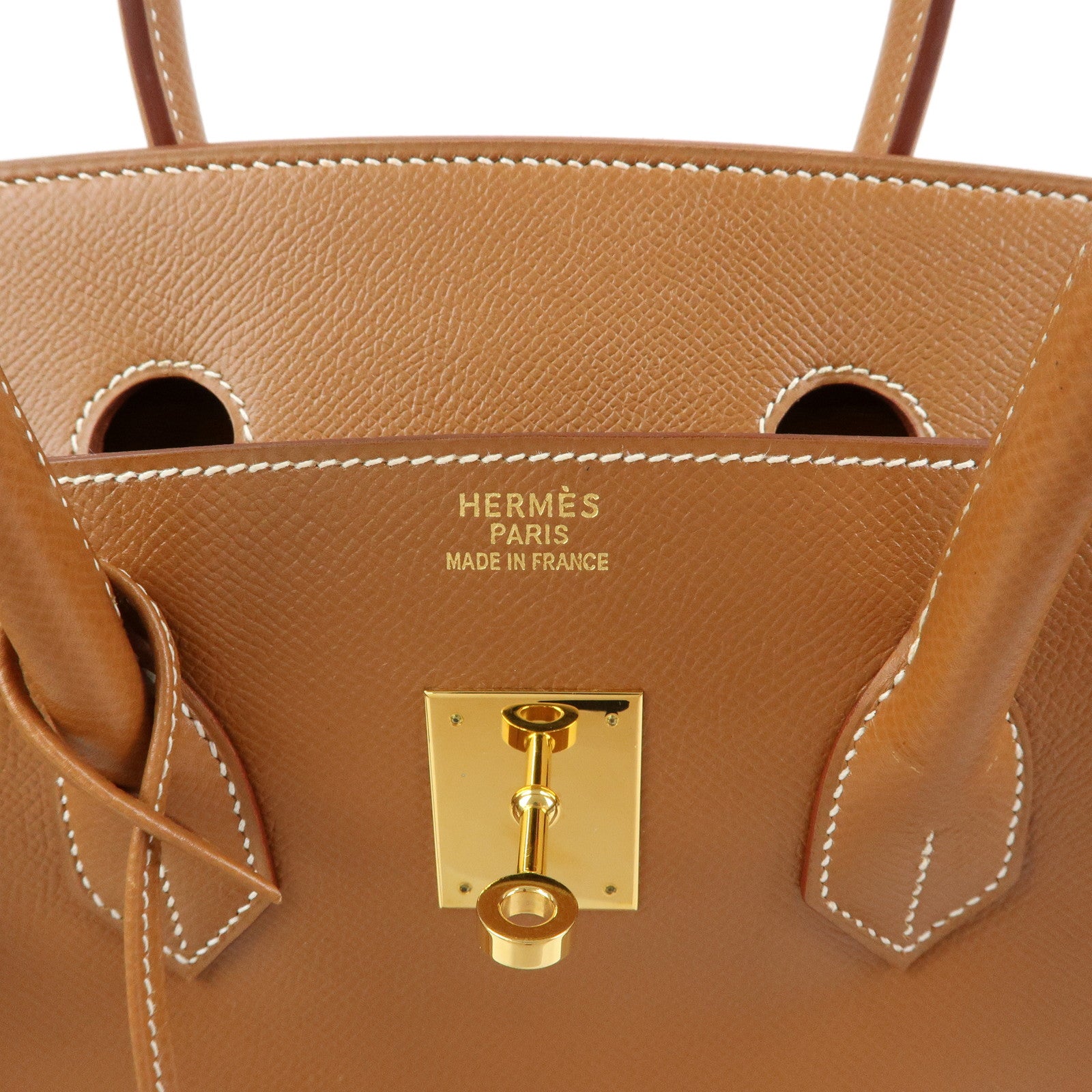HERMES Birkin 35 Chevre Hand Bag □D Stamped Gold