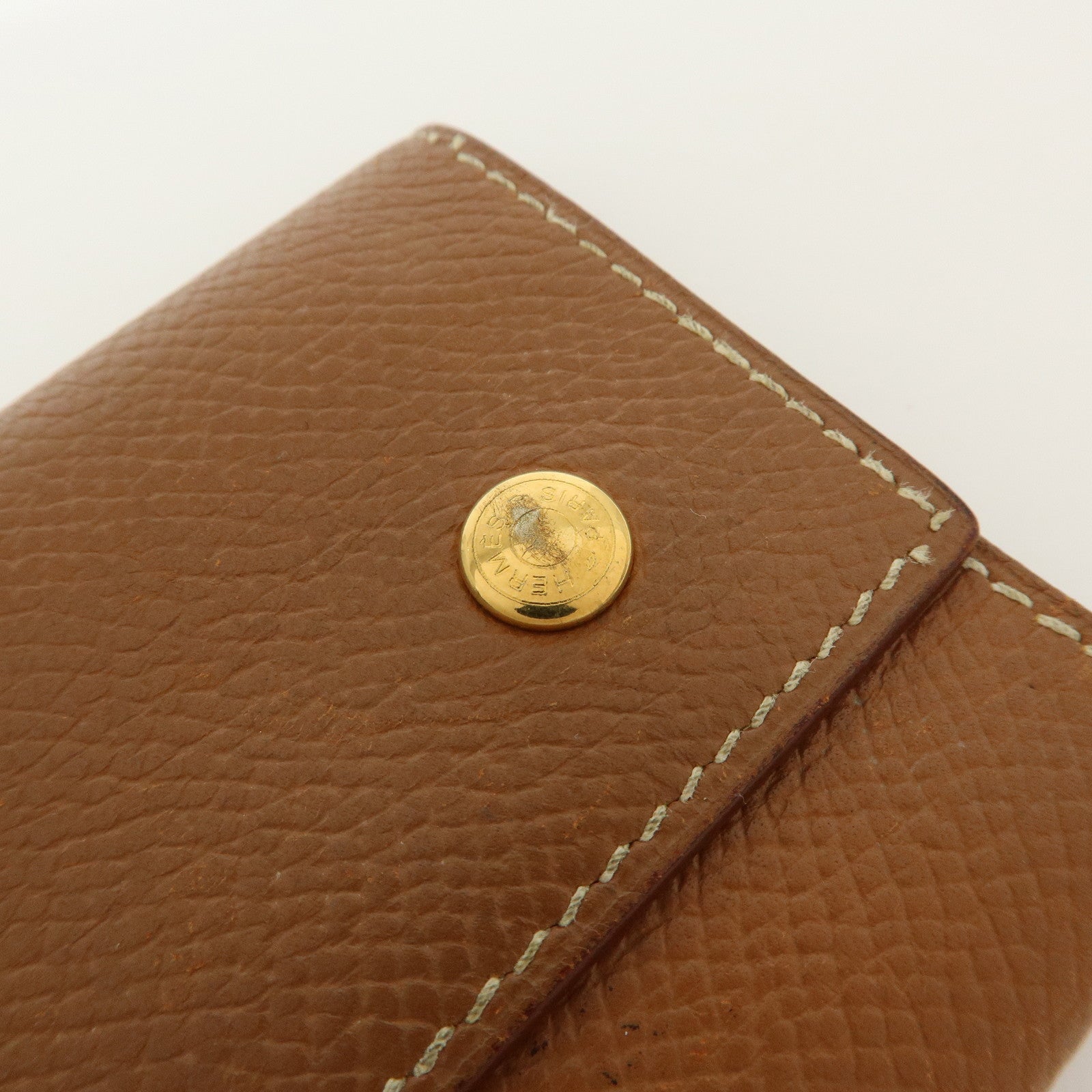HERMES Beau Epsom Etui Cles 4 Key Case Key Holder □C Stamped Gold