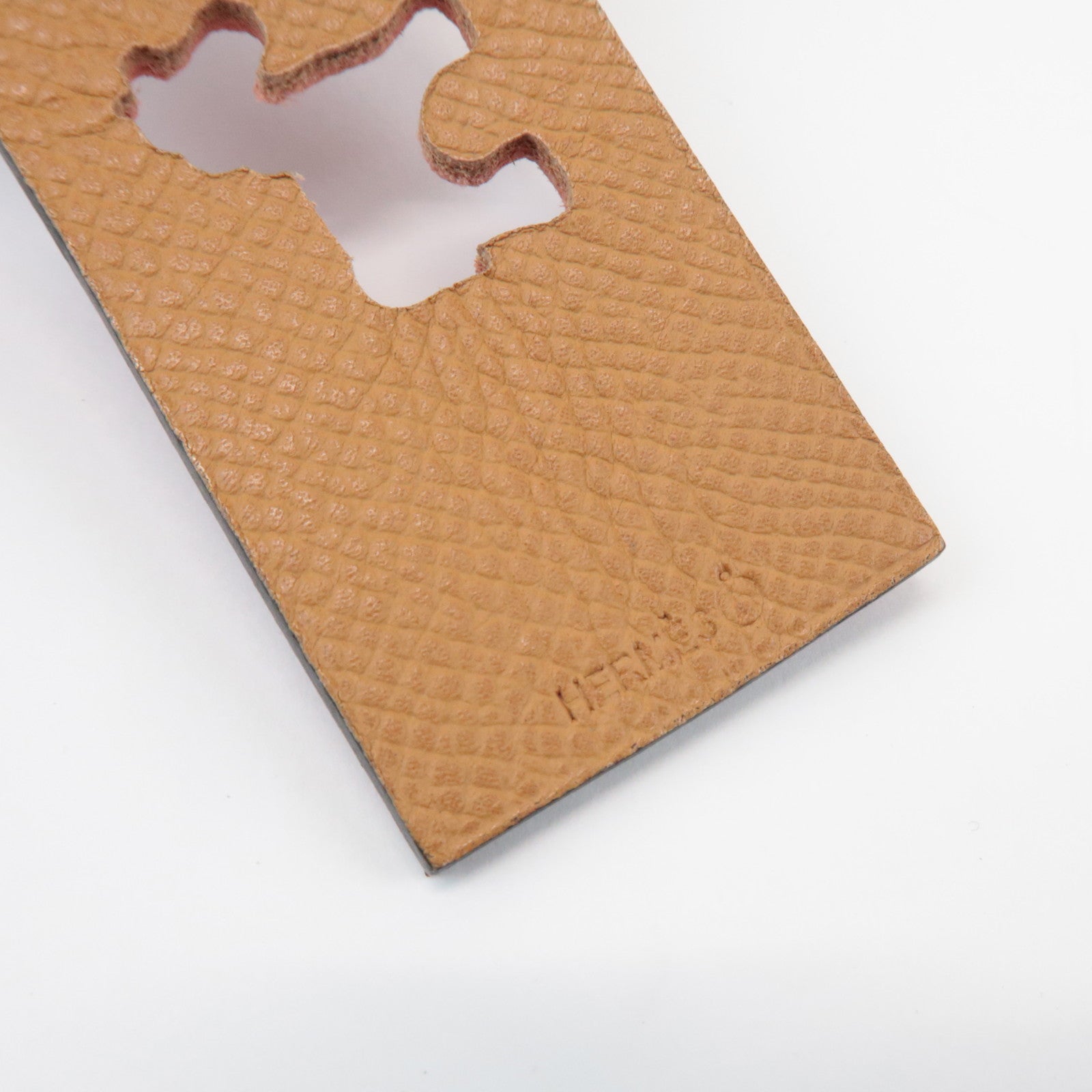 HERMES Veau Epsom Togo Leather Petit H Horse Baggage Tag Bordeaux