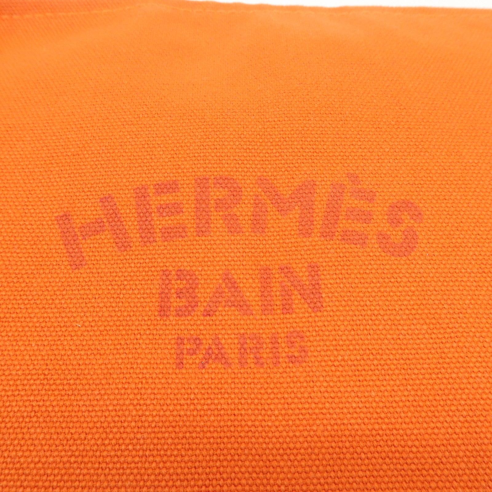 HERMES Yachting GM Canvas Flat Pouch Cosmetic Pouch Orange Used