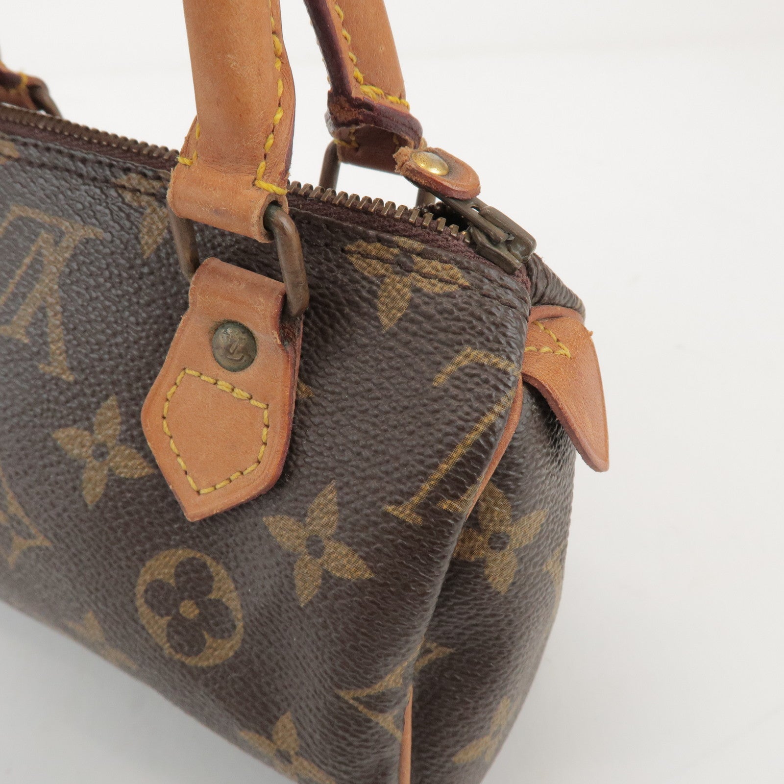 Louis Vuitton Monogram Mini Speedy Hand Bag Brown M41534