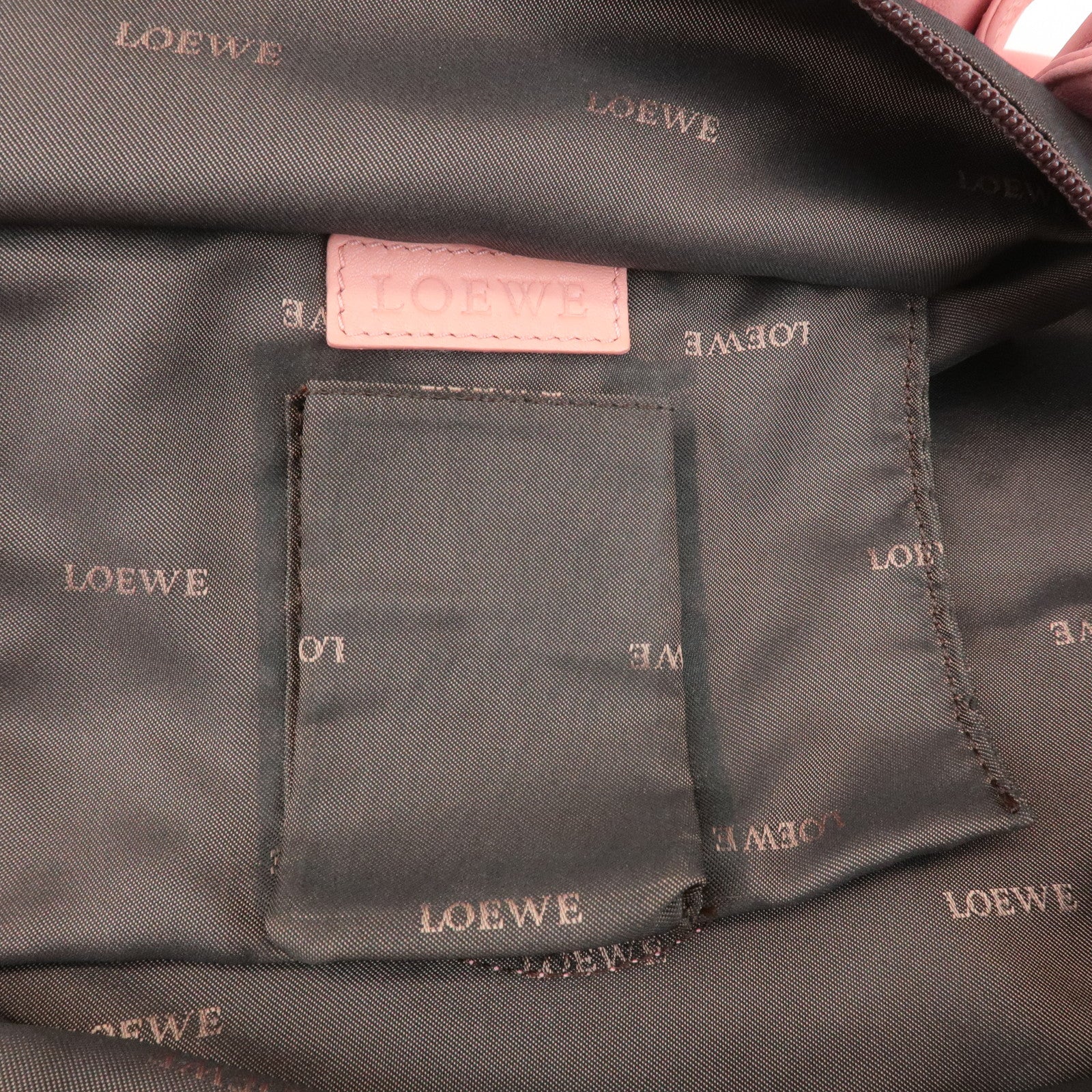 LOEWE Anagram Leather Nappa Aire Shoulder Hand Bag Pink Used