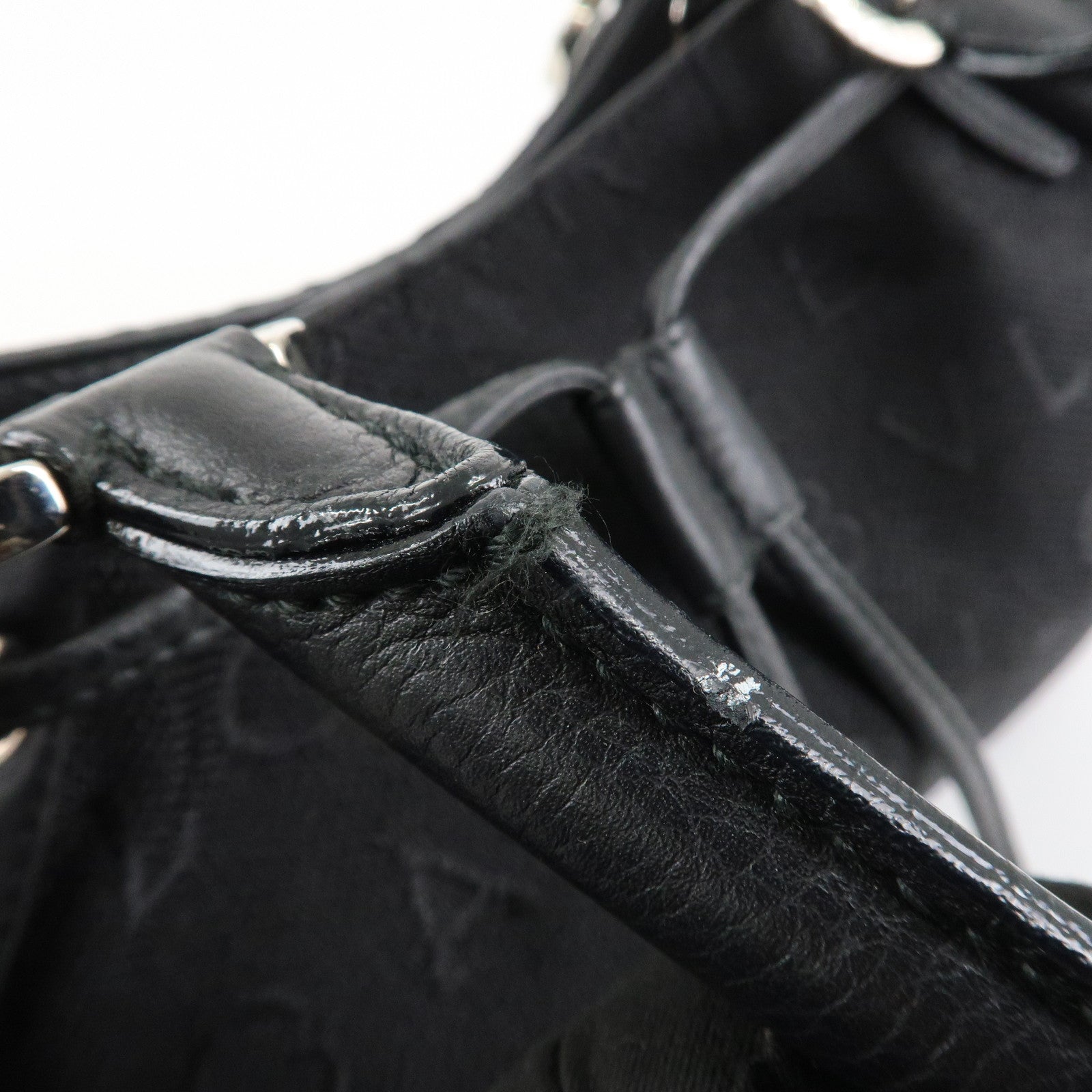 BVLGARI Logo Mania Leather Canvas Tote bag Hand Bag Black Used