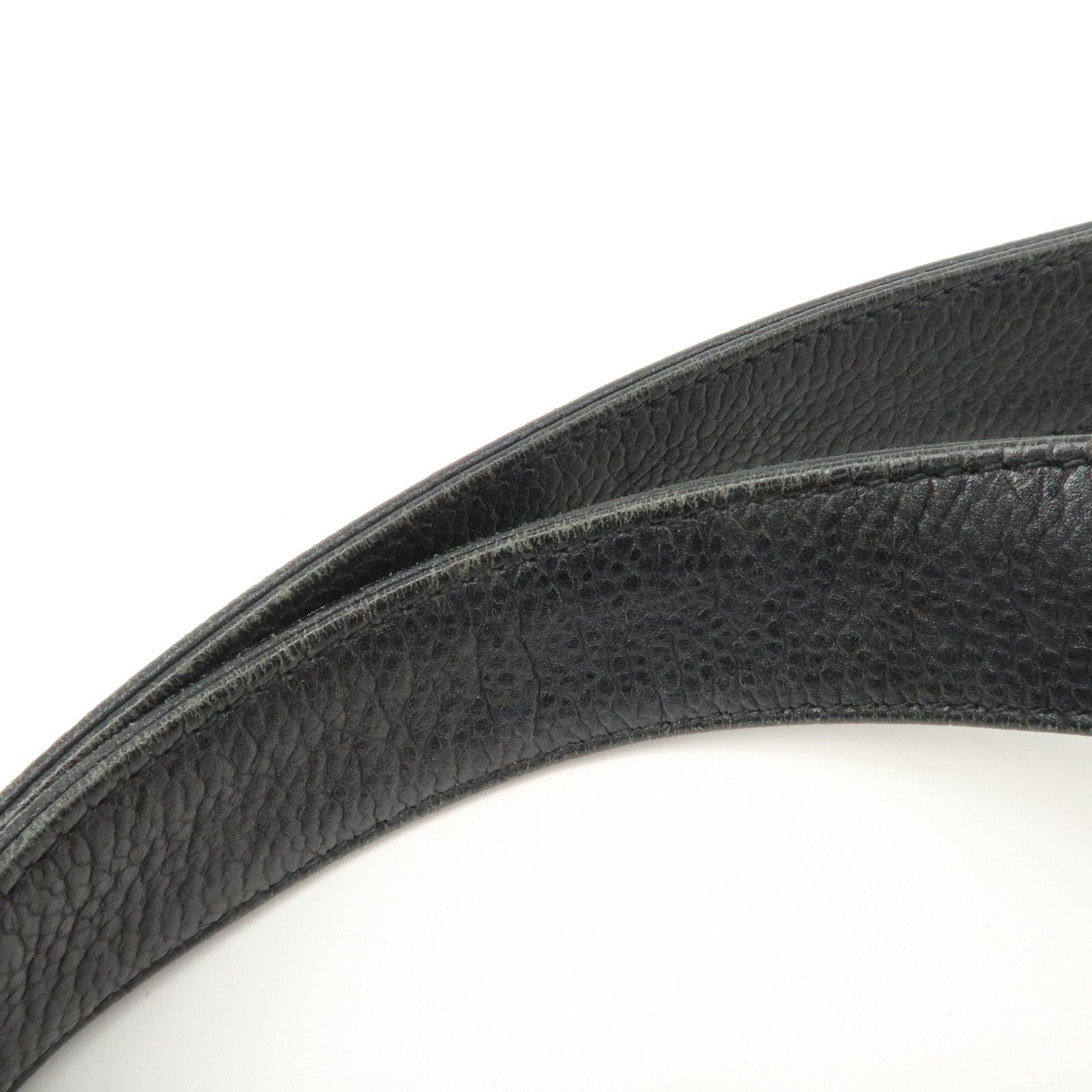 CHANEL Triple COCO Mark Caviarskin Shoulder Bag Black Gold HDW Used