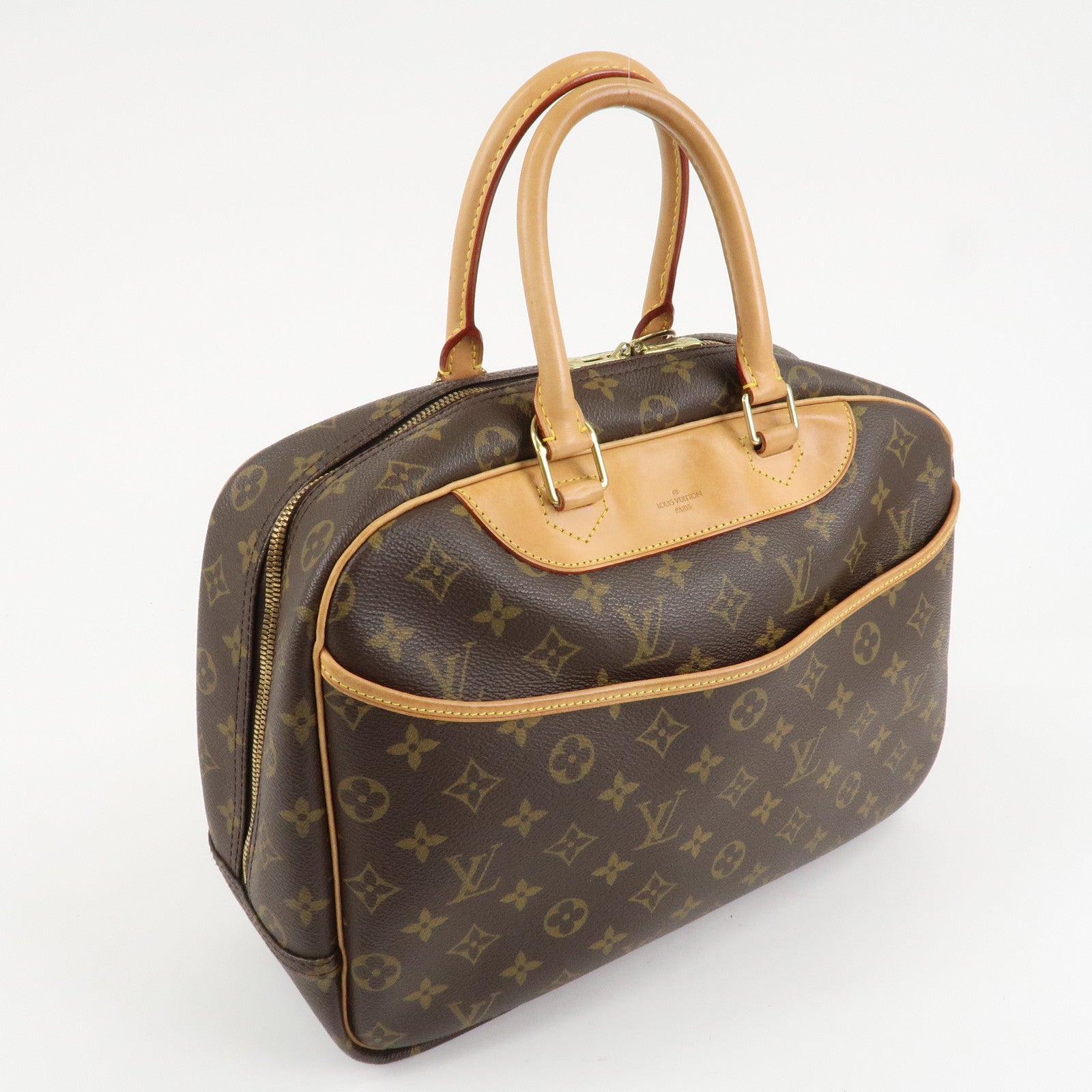Louis Vuitton Leather Canvas Monogram Deauville Hand Bag M47270 Used