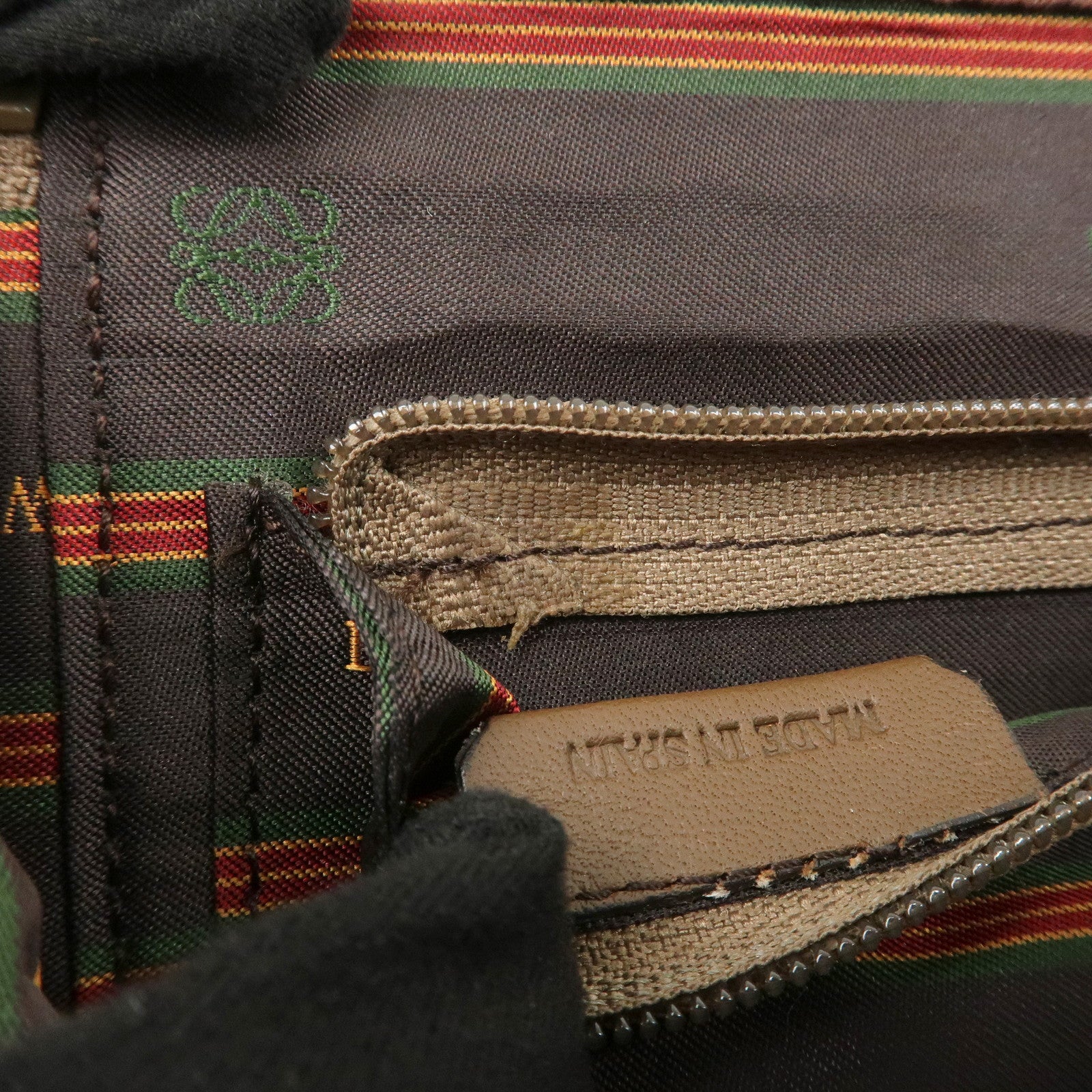 LOEWE Leather 2WAY Bag Hand Bag Shoulder Bag Brown Gold Hardware