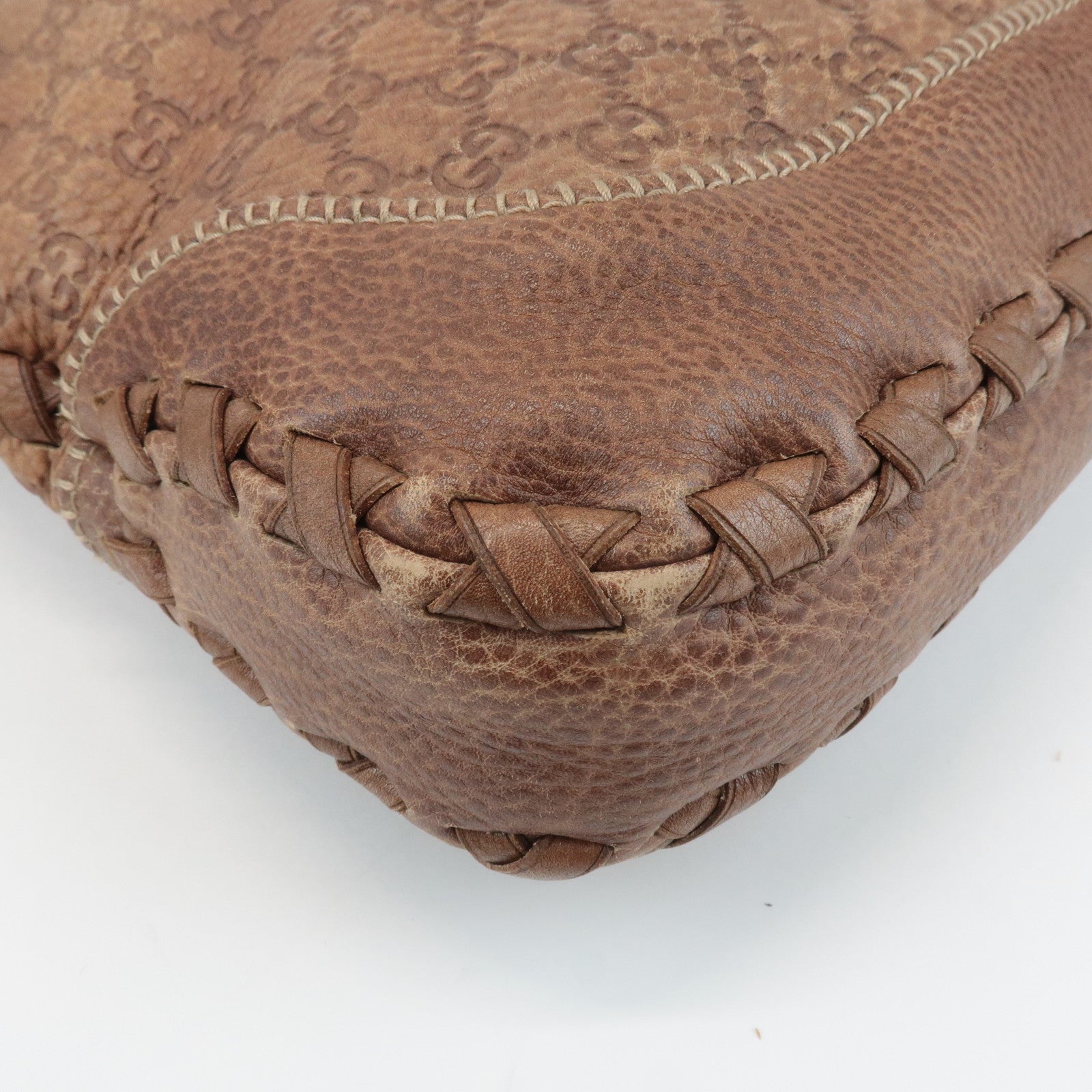 GUCCI New Jackie Bamboo Guccissima Leather Shoulder Bag Brown 218491 Used