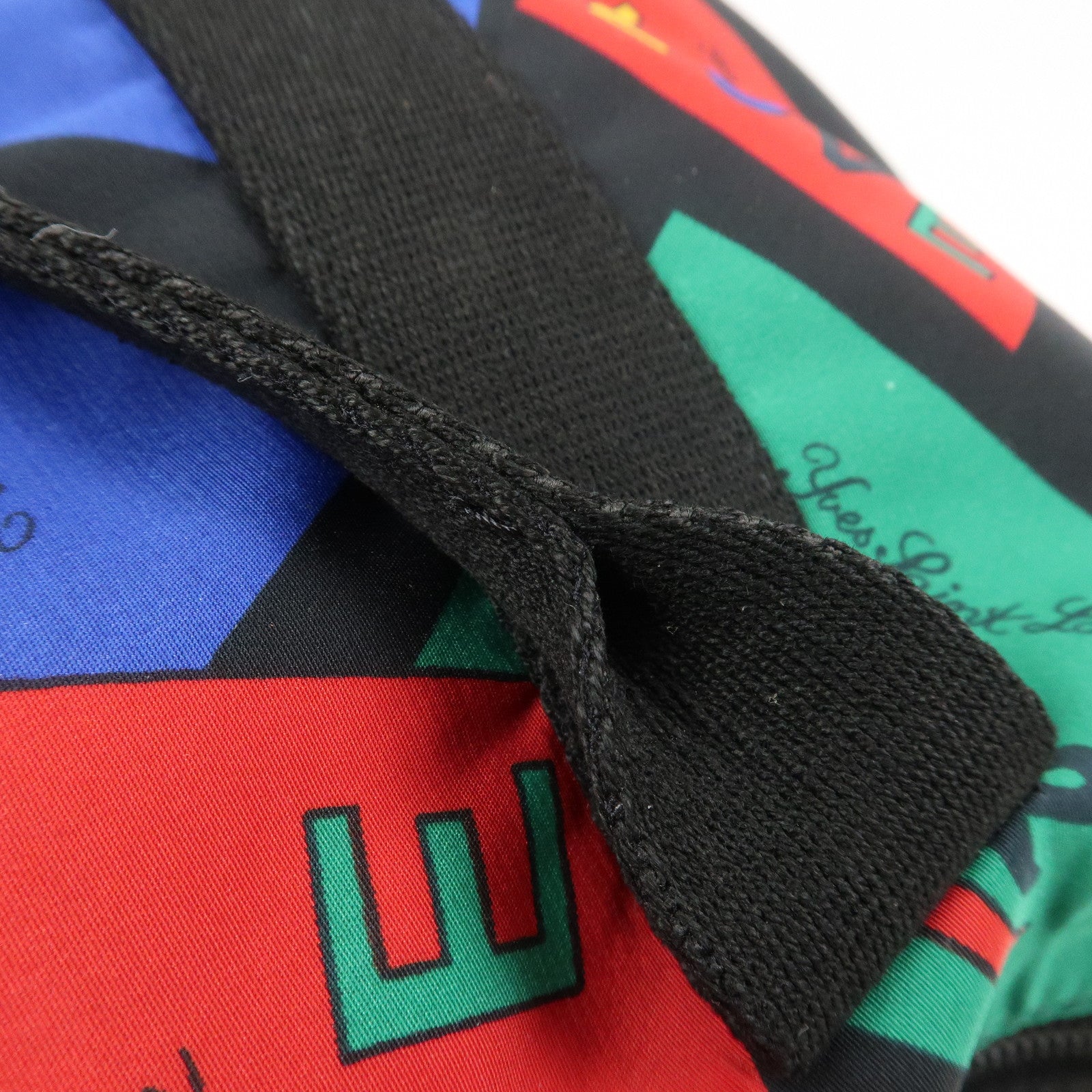 SAINT LAURENT Logo Nylon Black Hand Bag Multicolor
