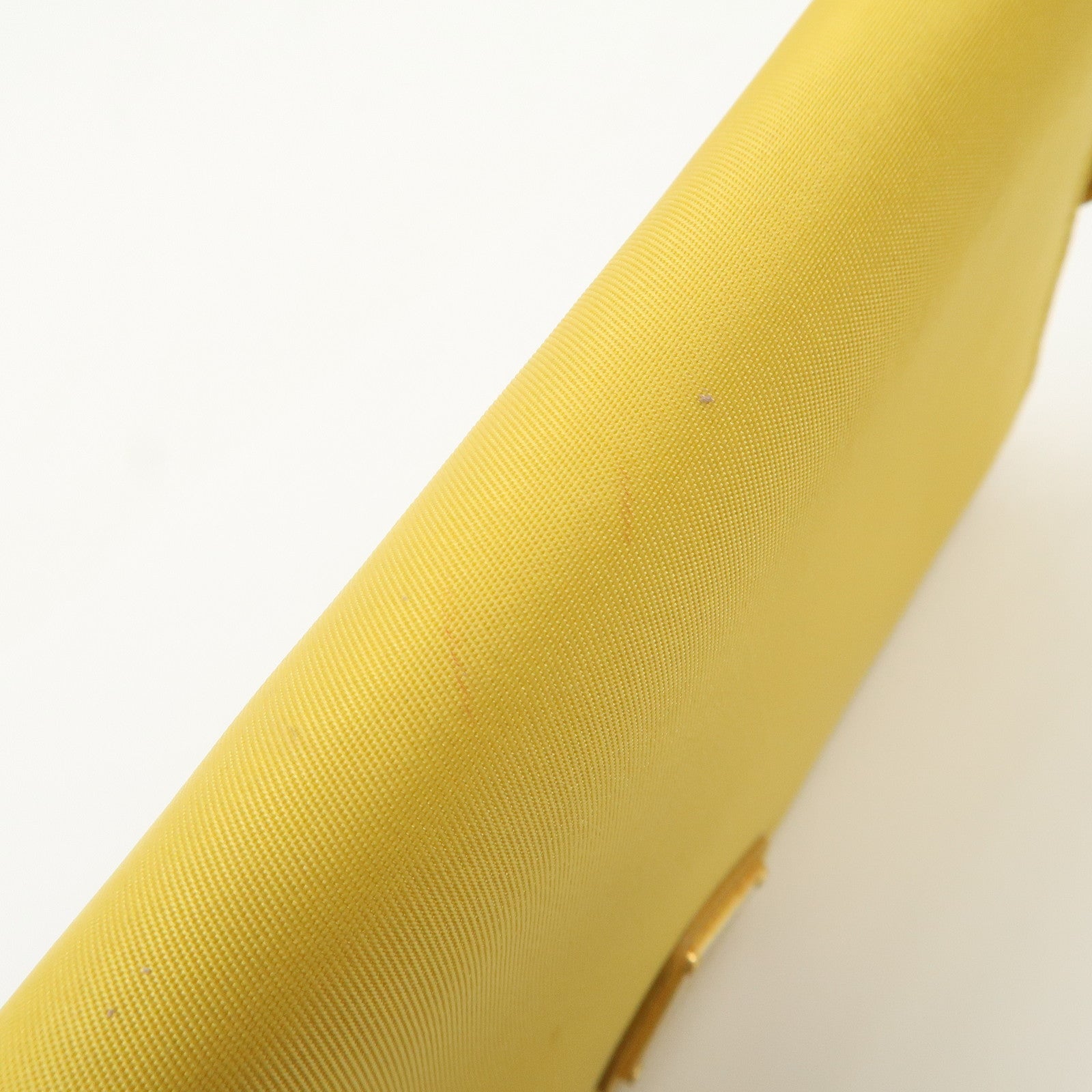 PRADA Triangle Logo Nylon Leather Round Zippy Long Wallet Yellow