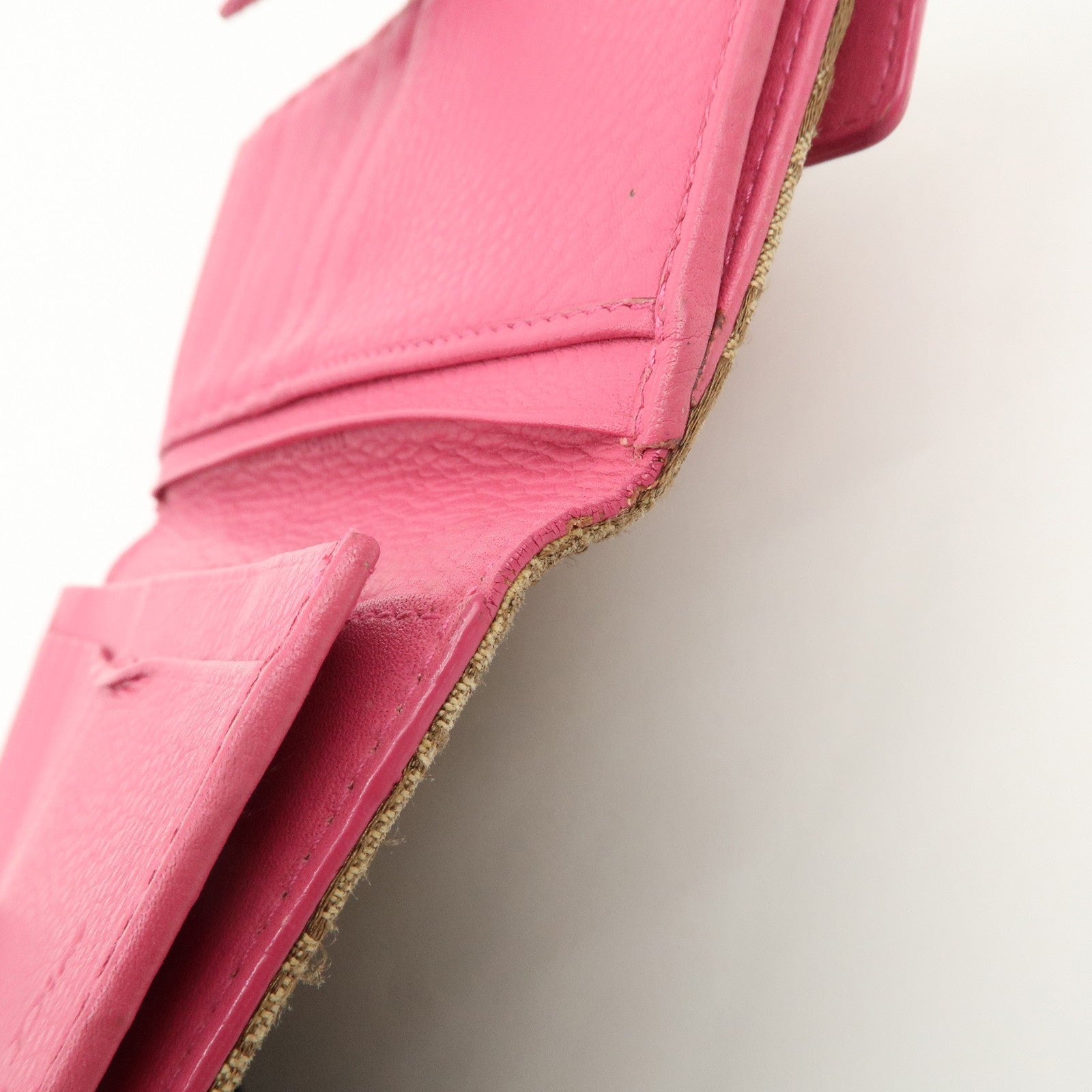 Christian Dior Trotter Street Chic Canvas Leather Long Wallet Pink