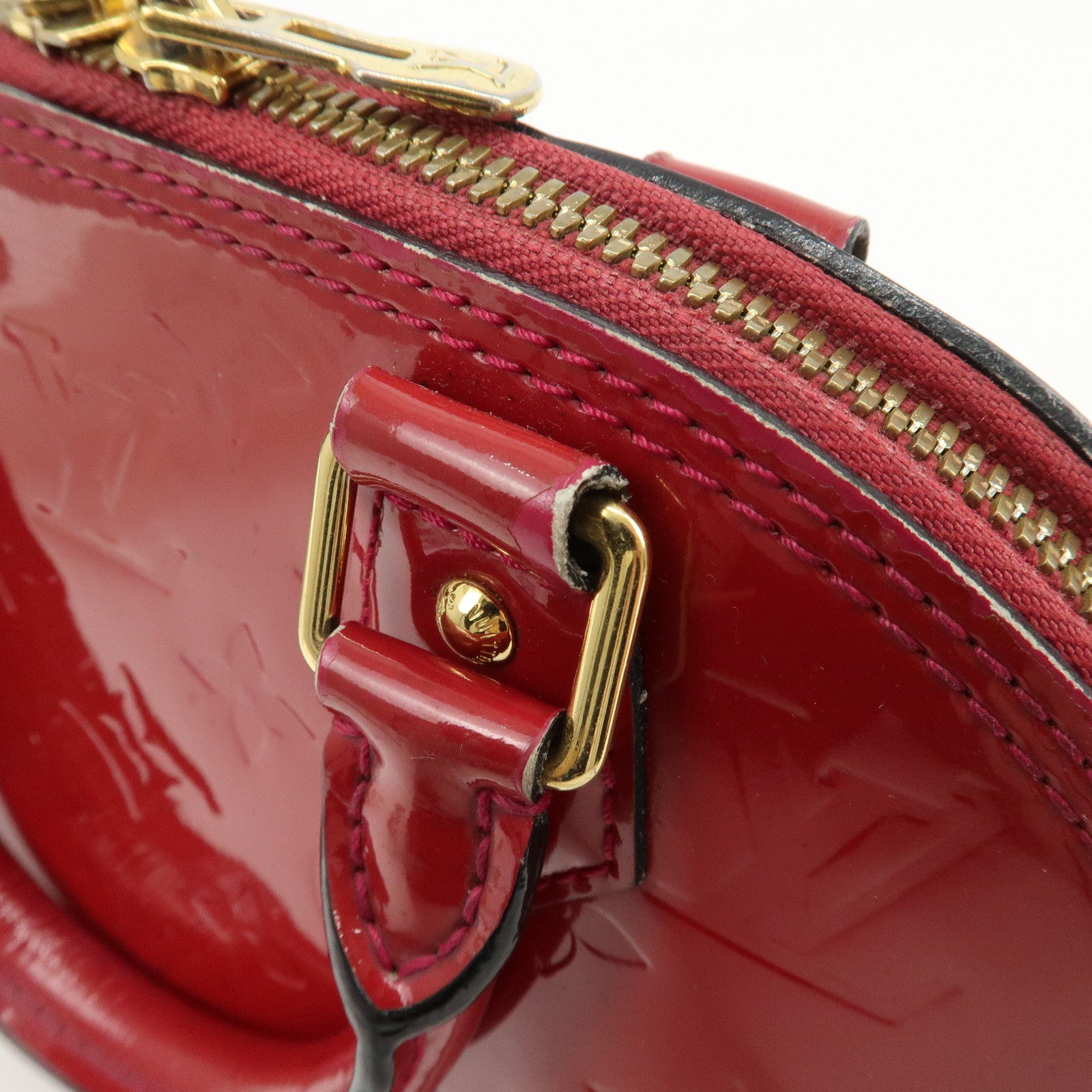 Louis Vuitton Monogram Vernis Alma BB 2Way Hand Bag Rouge M91698