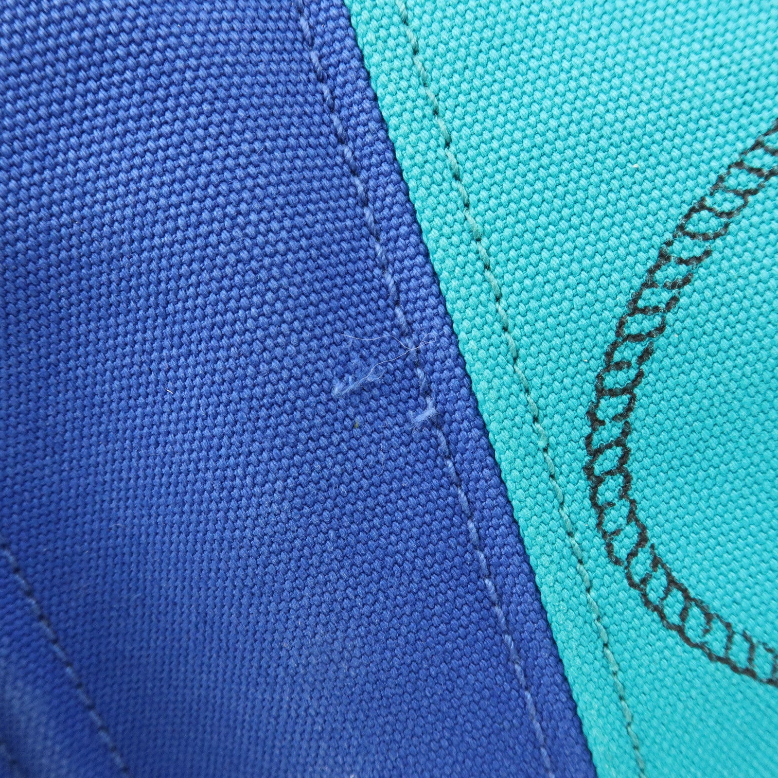 PRADA Triangle Logo Canapa Canvas 2Way Bag Tote Bag Blue BN2642