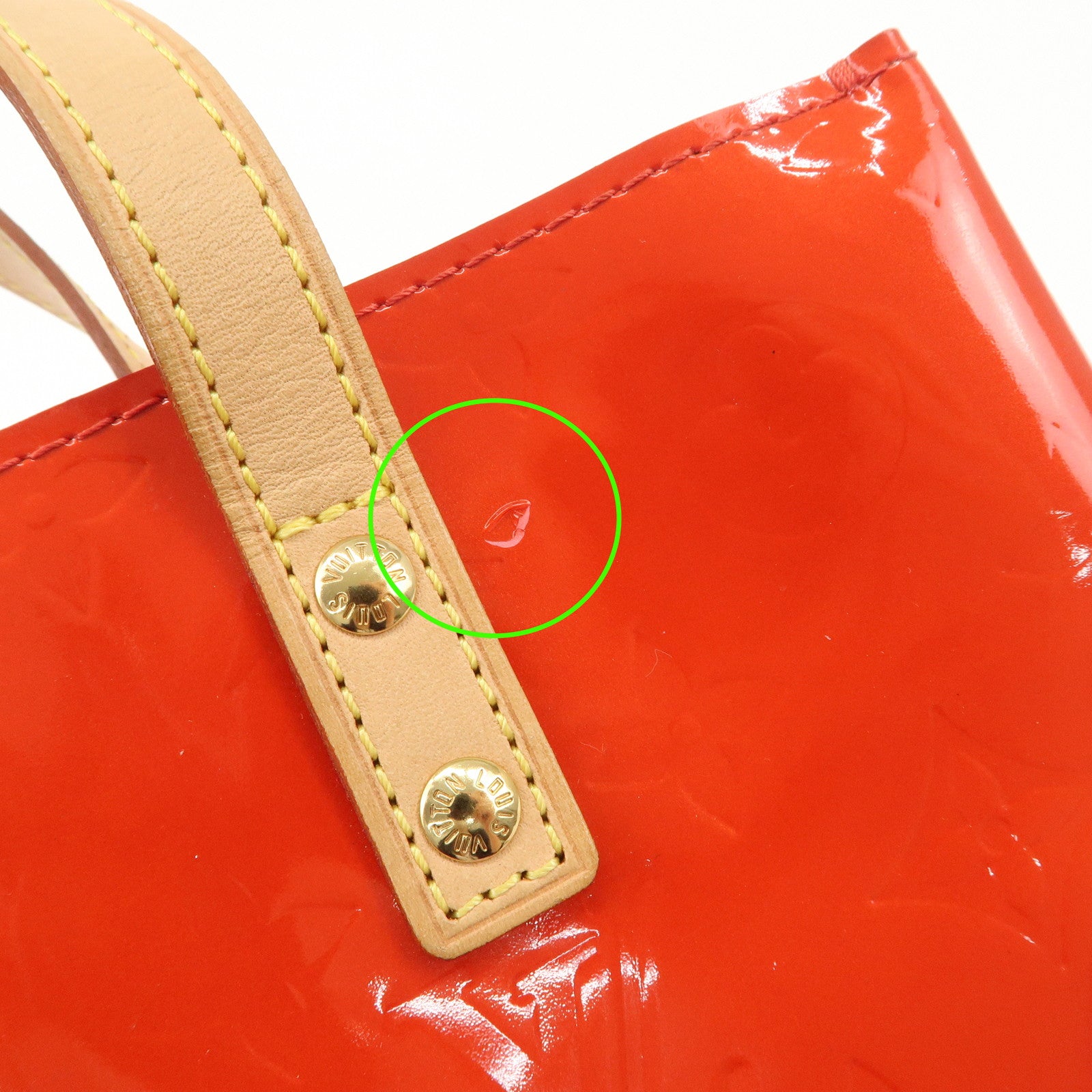 Louis Vuitton Monogram Vernis Lead PM Hand Bag Rouge M91088