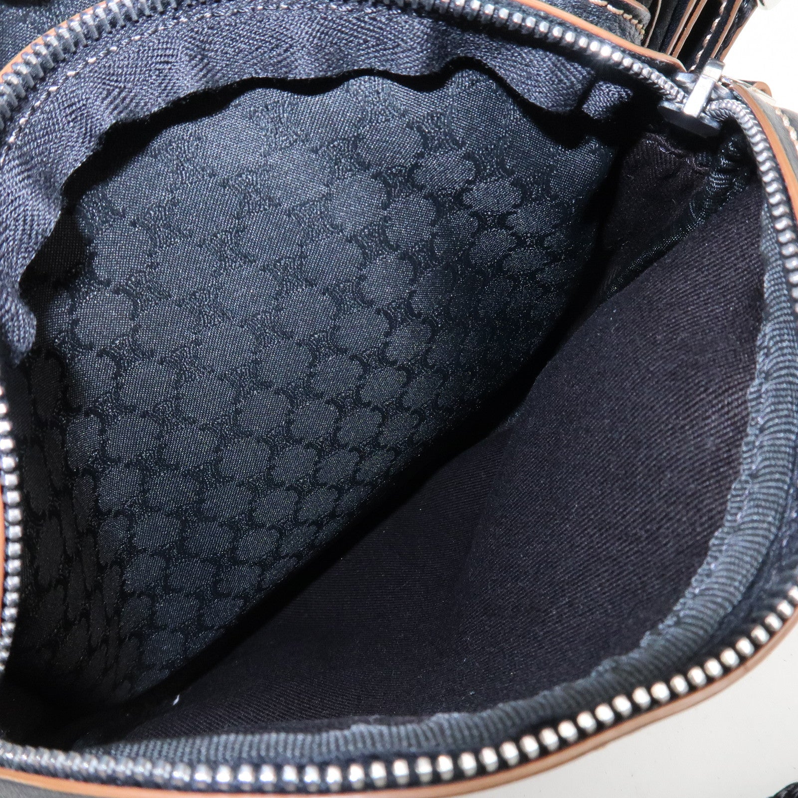 CELINE Macadam Canvas Leather Shoulder Bag Crossbody Bag Black
