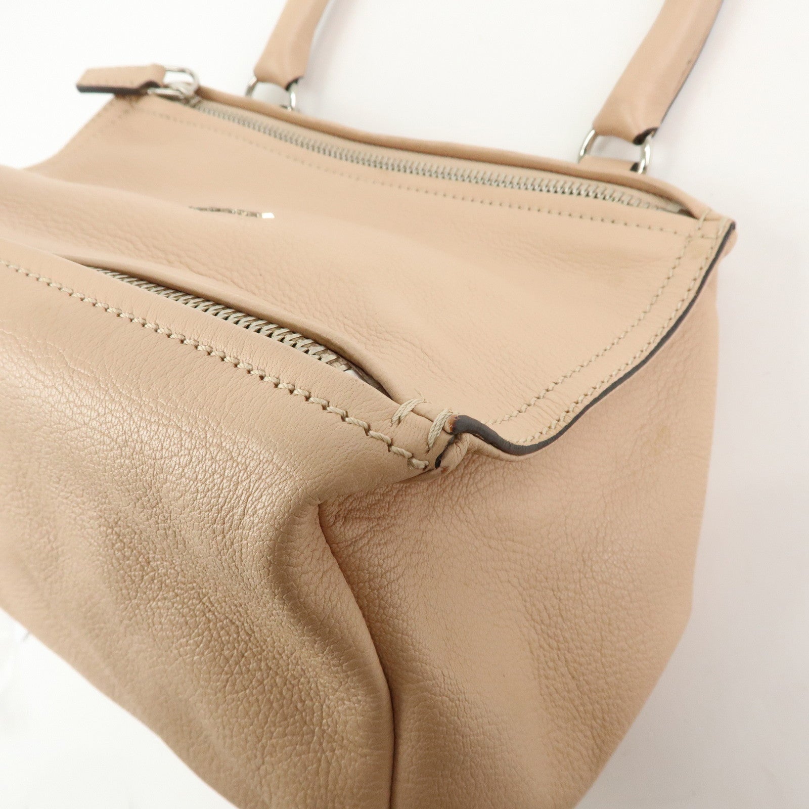 GIVENCHY Pandora Leather 2Way Bag Hand Bag Shoulder Bag Beige
