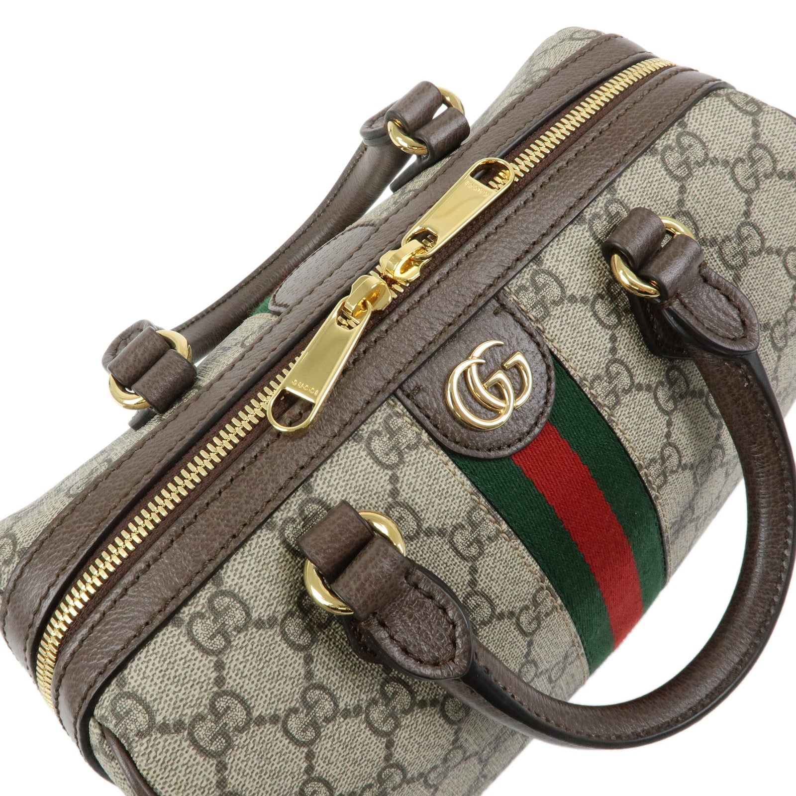 GUCCI Ophidia Sherry GG Supreme Leather 2Way Boston Bag 772061