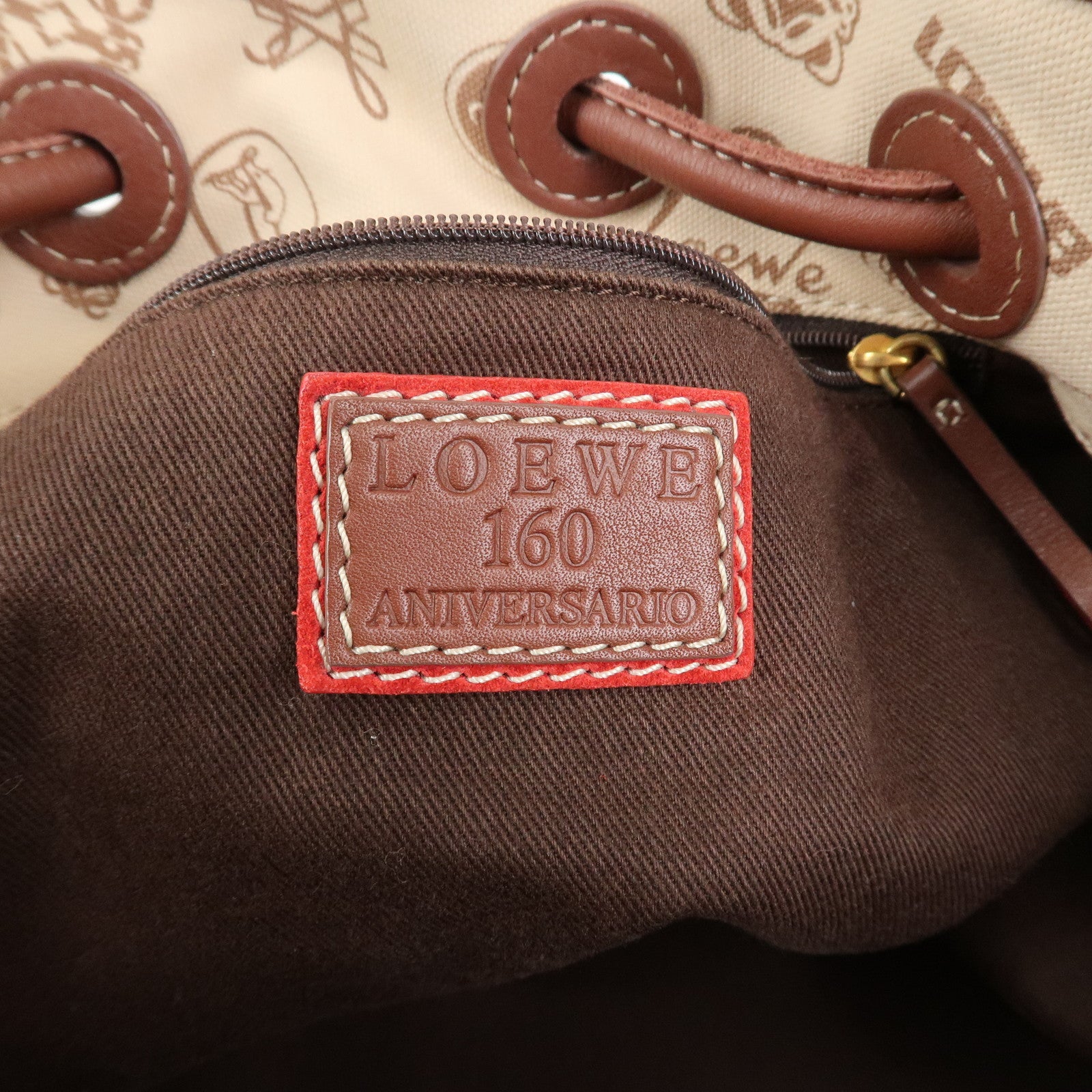 LOEWE Anagram Canvas Suede Leather Tote Bag 160th Anniversary