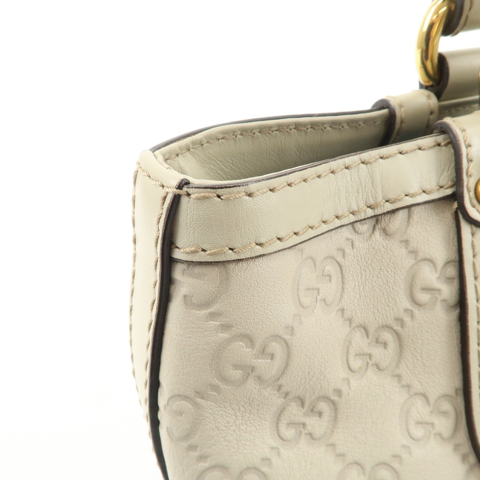 GUCCI Scarlett Guccissima Leather Tote Bag Hand Bag Beige 269953 Used