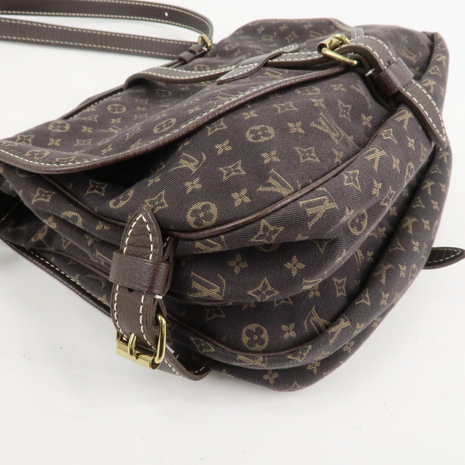 Louis Vuitton Monogram Mini Lin Saumur 30 Shoulder Bag Brown M95227