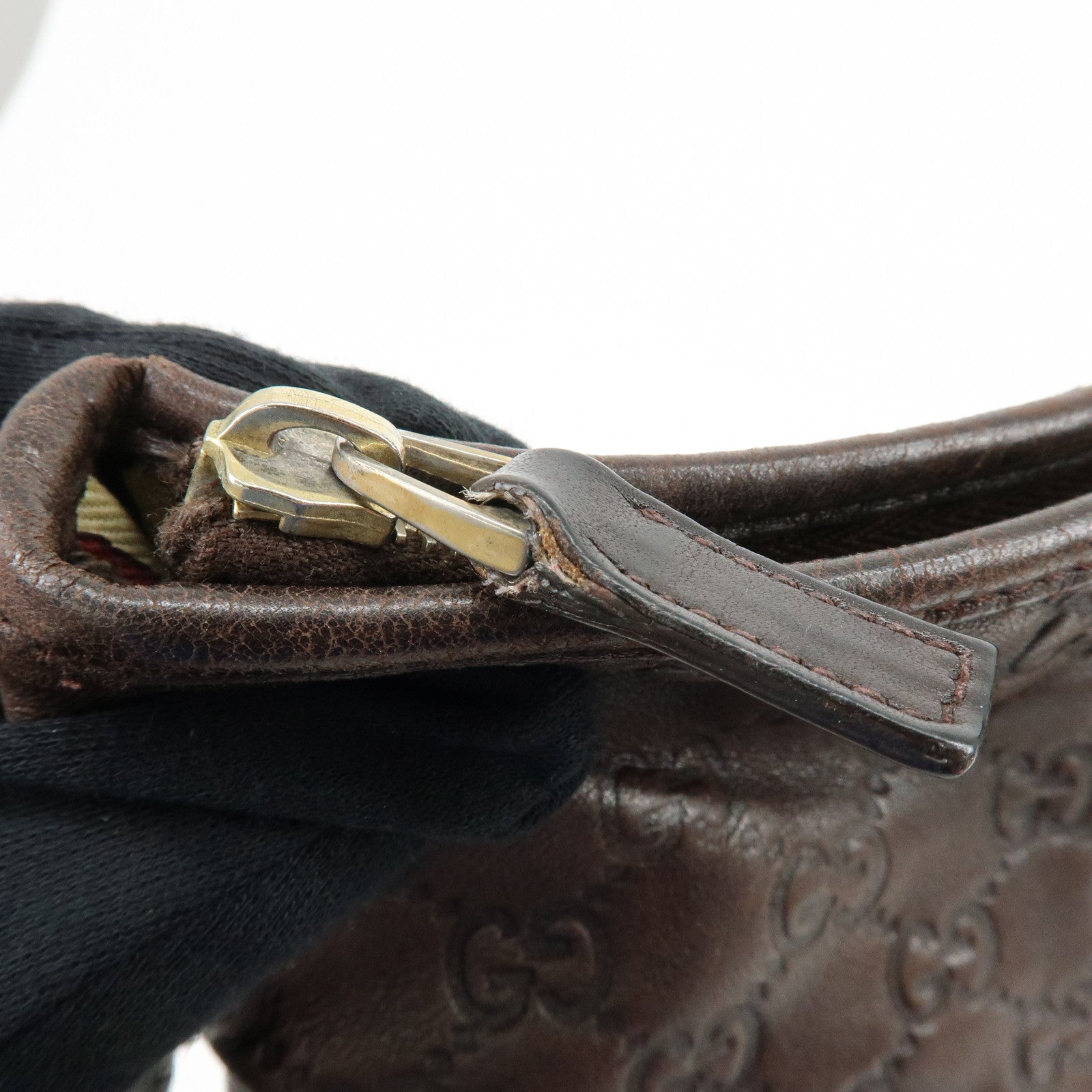 GUCCI Abbey Leather Shoulder Bag Crossbody Bag Brown 131326