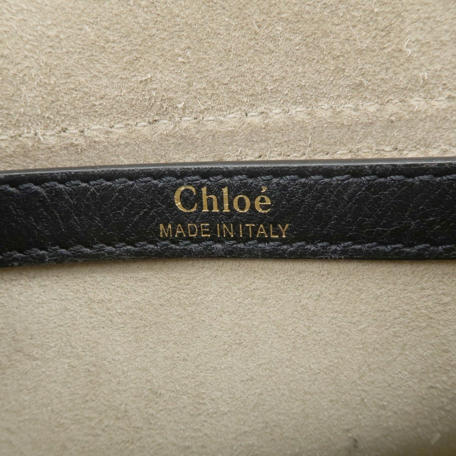 Chloe Hudson SAC'S PORTE EPAU Calf Leather Suede Shoulder Bag Black