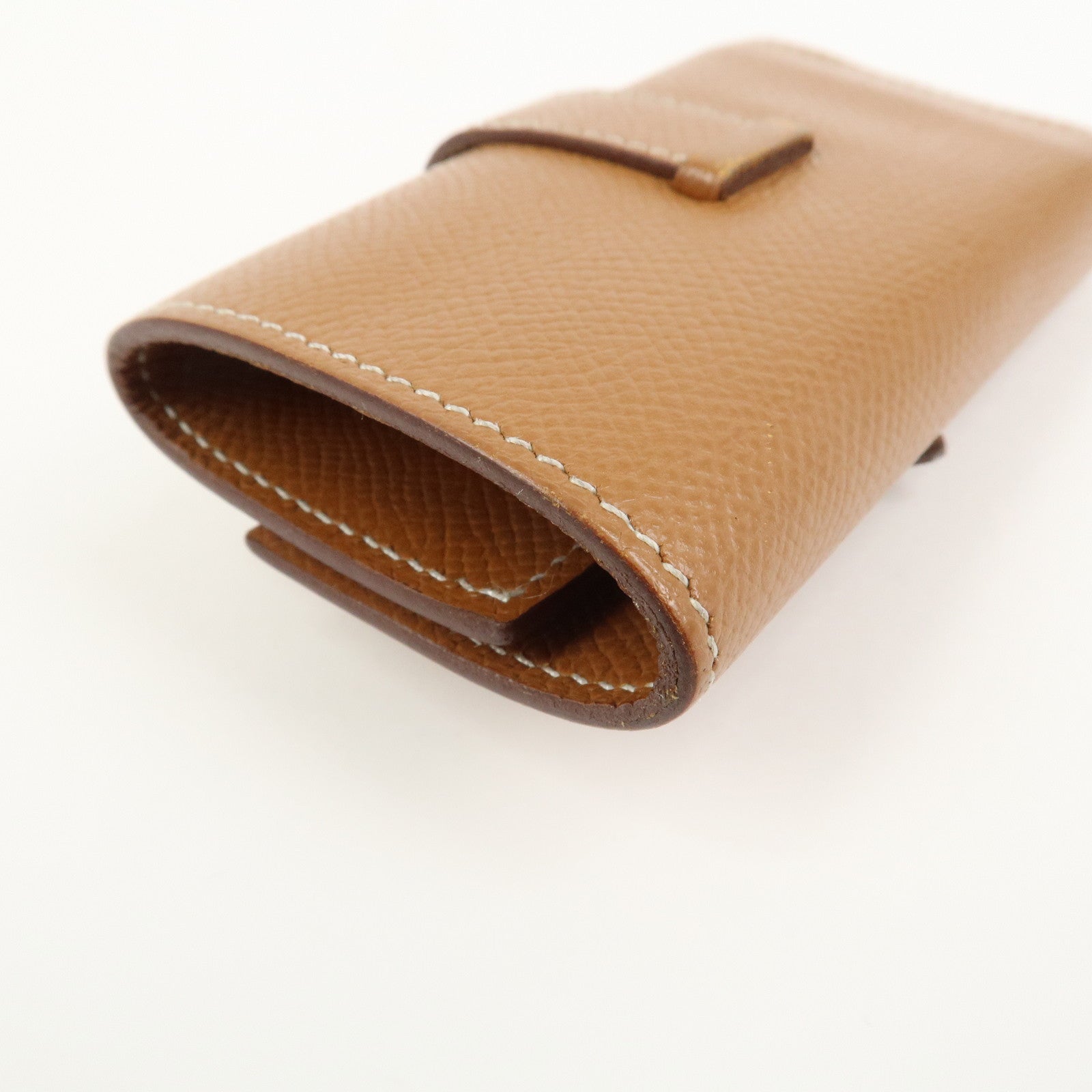 HERMES Logo Veau Epsom Leather Bearn Key Case Key Holder Z Stamped