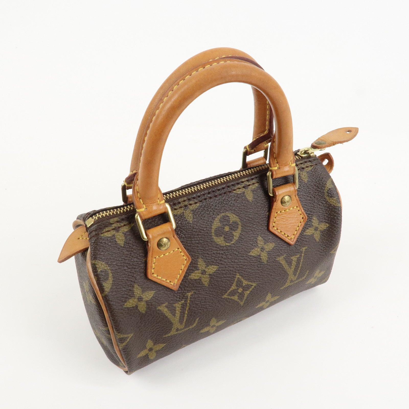 Louis Vuitton Monogram Canvas Mini Speedy Hand Bag Brown M41534 Used
