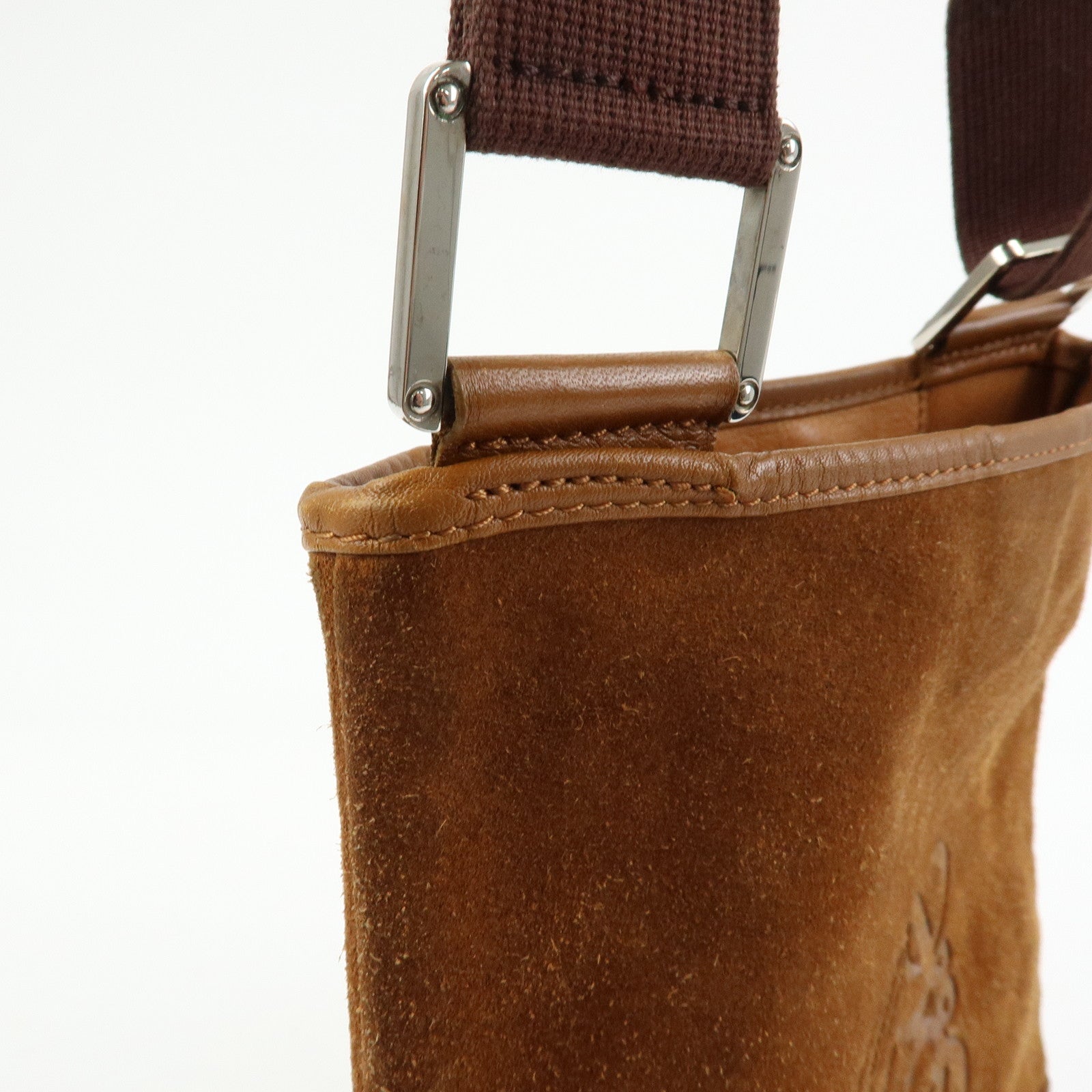 LOEWE Anagram Suede Leather Shoulder Crossbody Bag Brown Authentic Used F/S