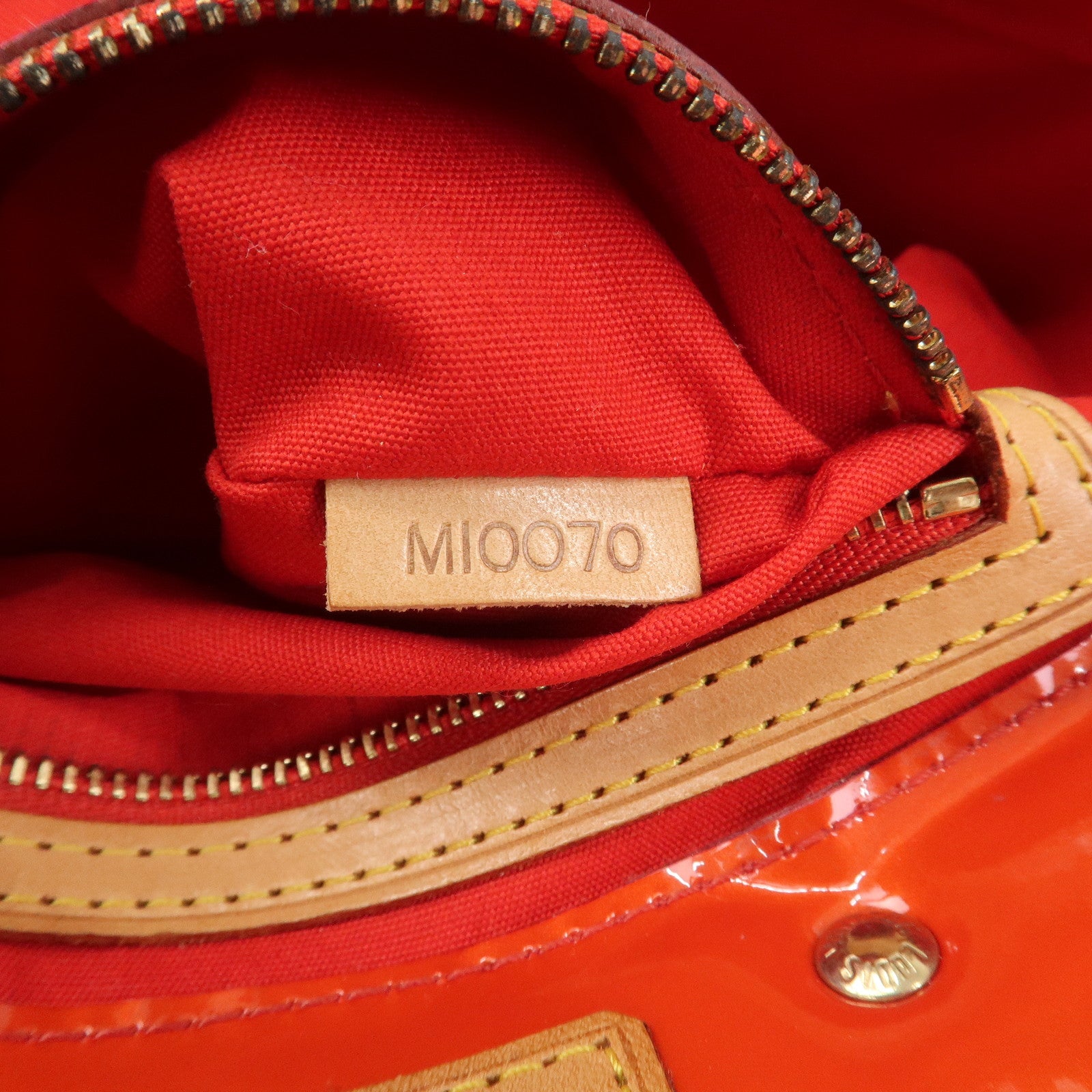 Louis Vuitton Monogram Vernis Lead PM Hand Bag Rouge M91088