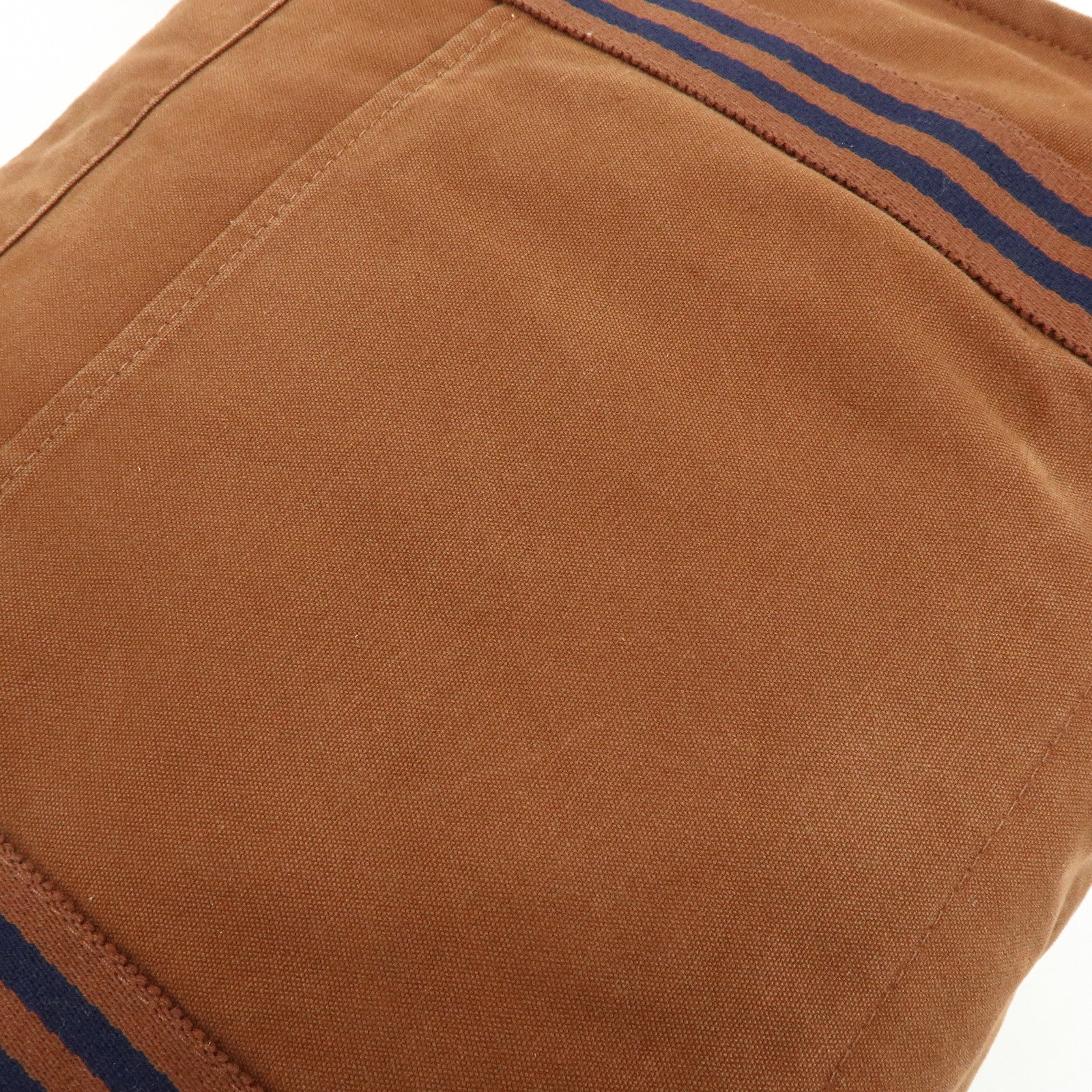 HERMES Basas MM Fourre Toute Canvas Shoulder Bag Brown