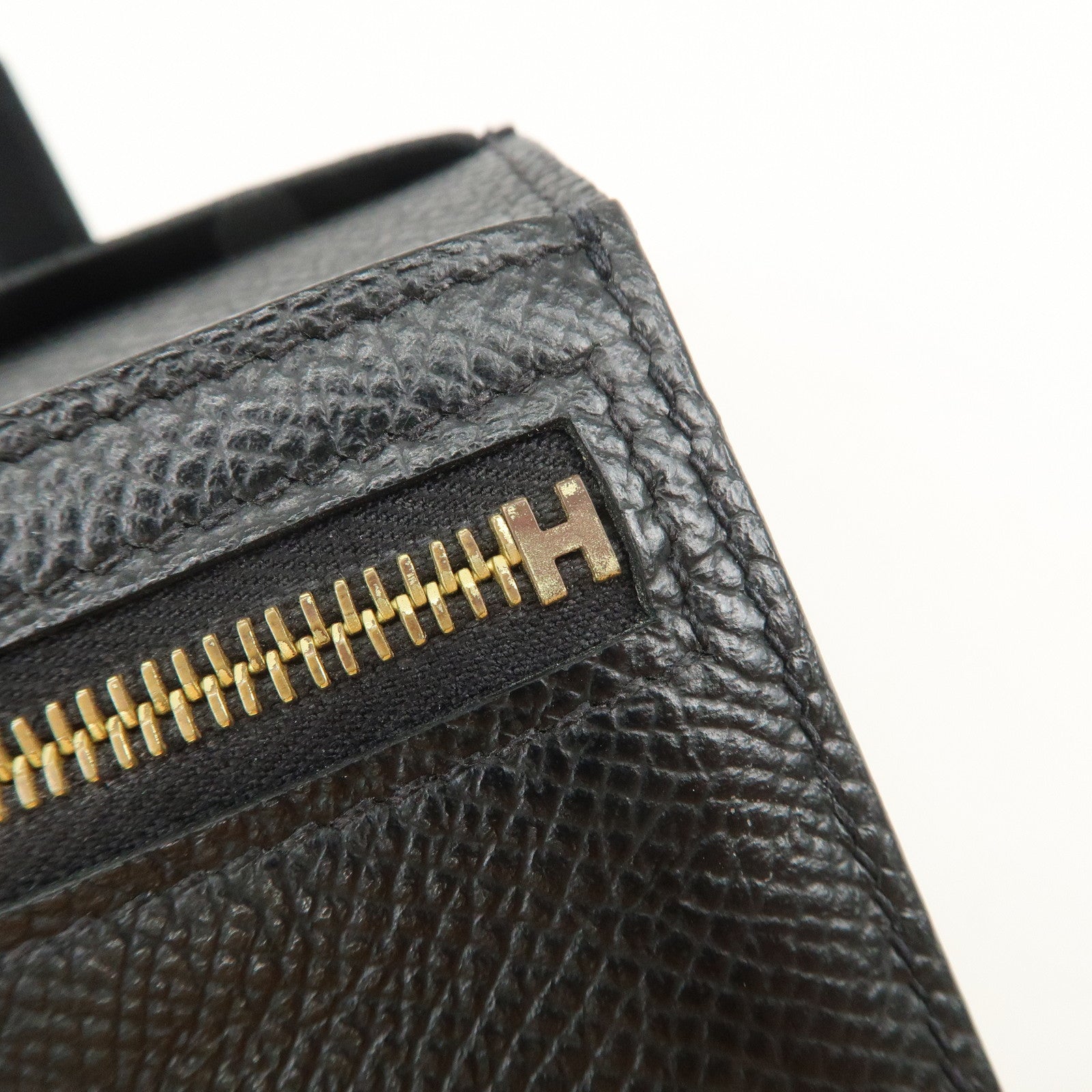 HERMES Bearn Mini Veau Epsom Bi-fold Compact Wallet Z Stamped Black