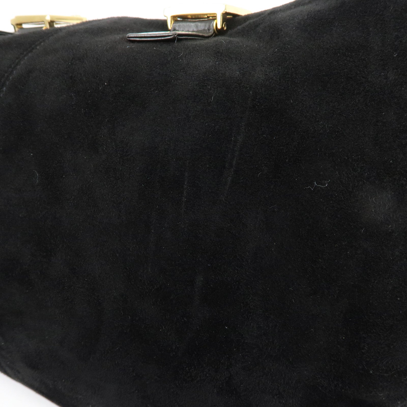 FENDI Suede Leather Tote Bag Hand Bag Black 230826693009
