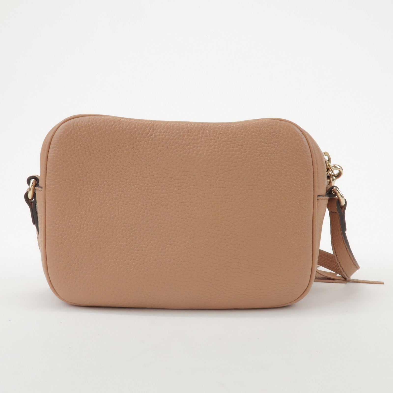 GUCCI SOHO Interlocking G Leather Shoulder Bag Beige 308364