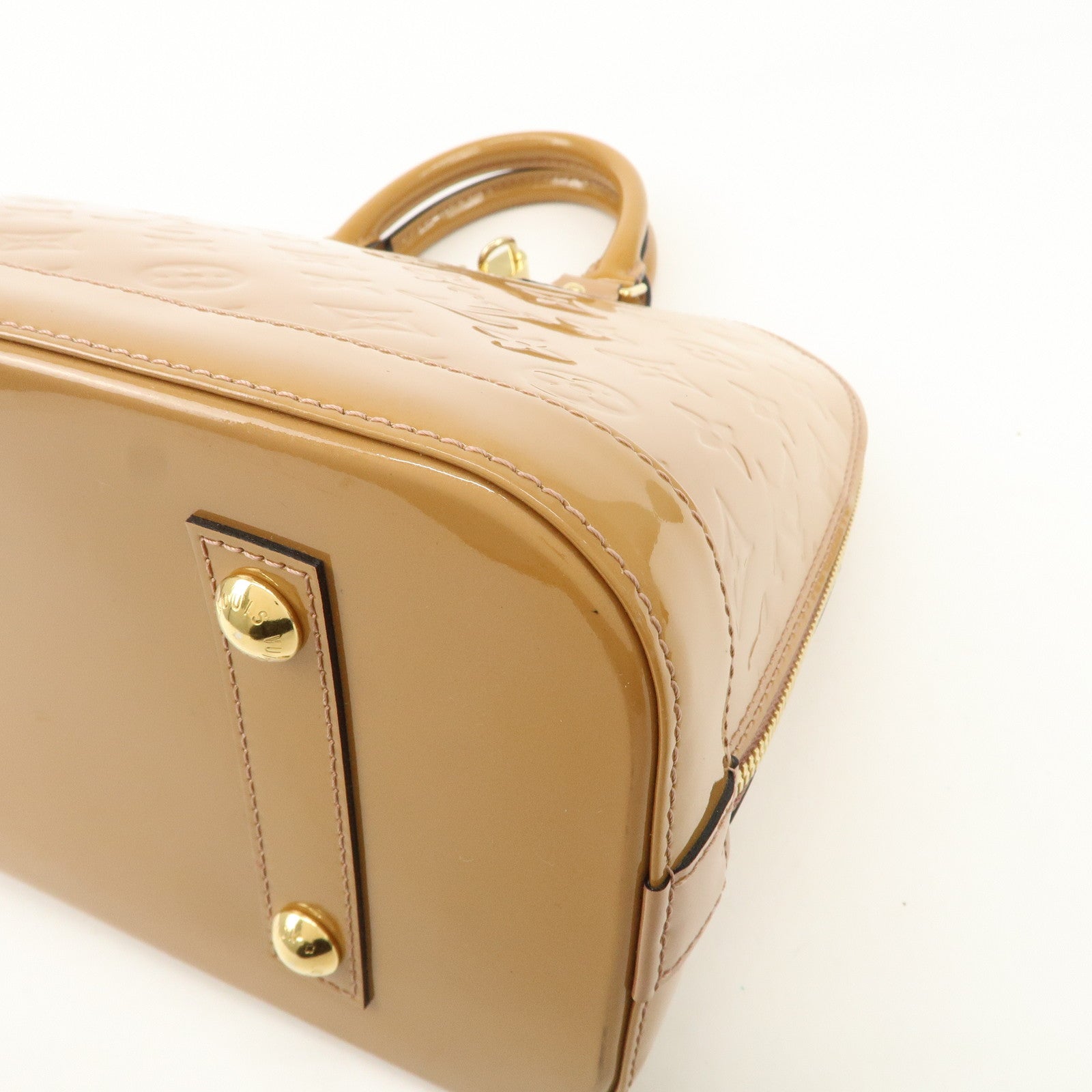 Louis Vuitton Monogram Vernis Alma PM Hand Bag Rose Velours M91583