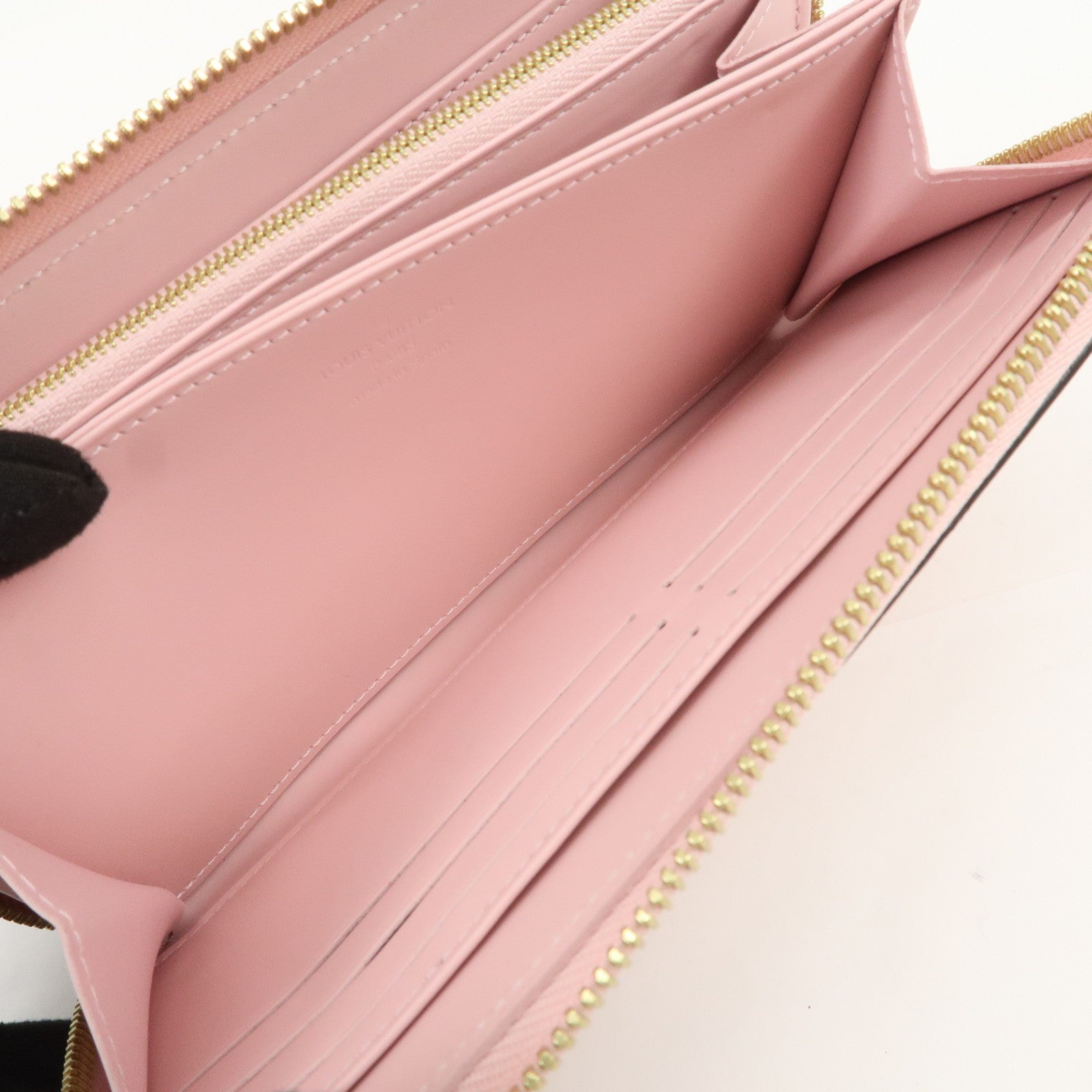 Louis Vuitton Monogram Vernis Zippy Wallet Long Wallet Pink M90419