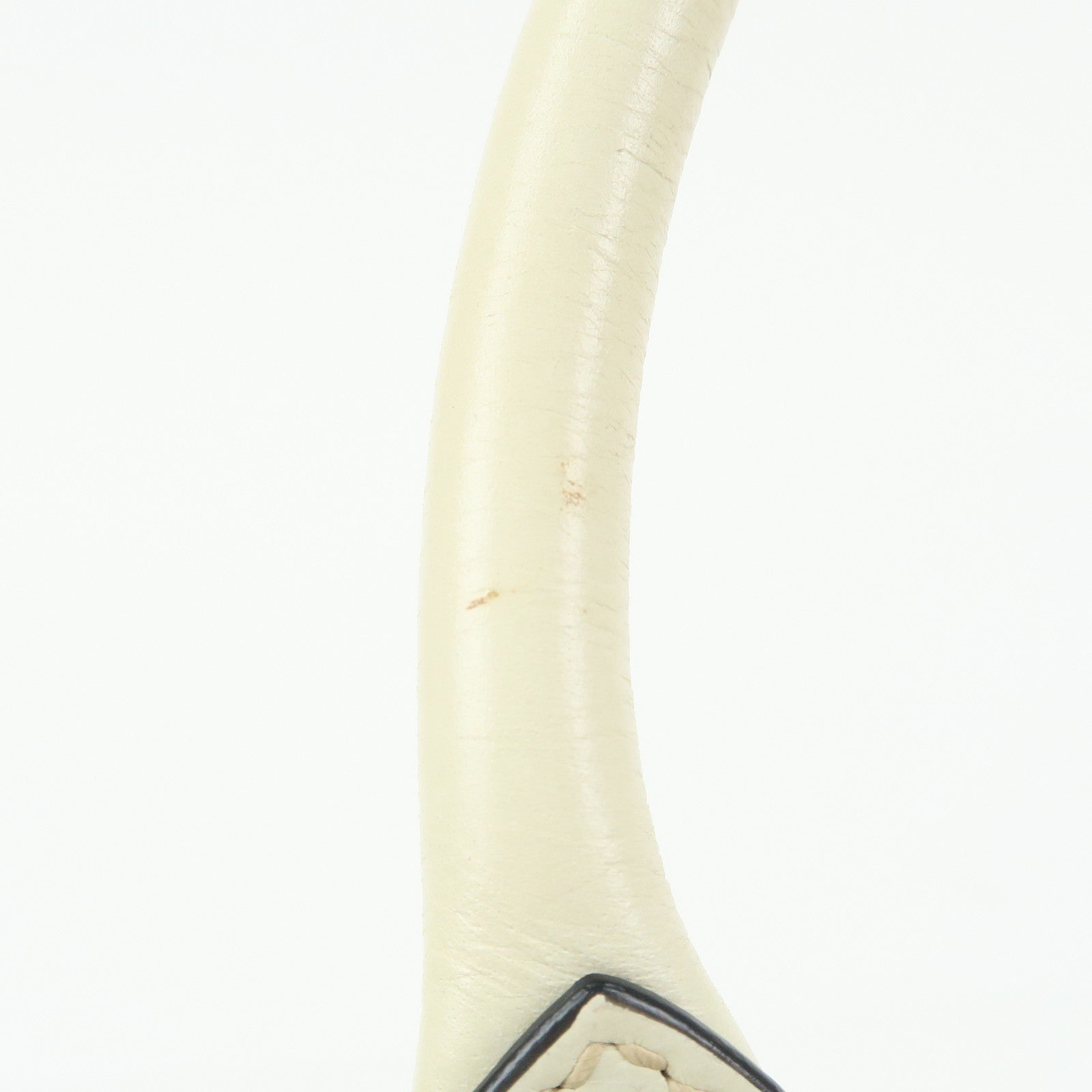 MIU MIU Logo Side Ribbon Leather 2Way Hand Bag Shoulder Bag Ivory