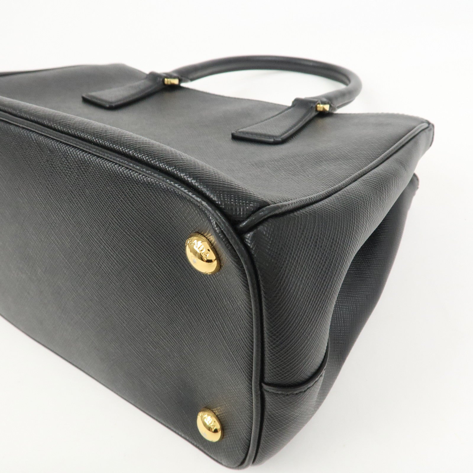 PRADA Triangle Logo Saffiano Leather 2Way Shoulder Bag Black BN2863