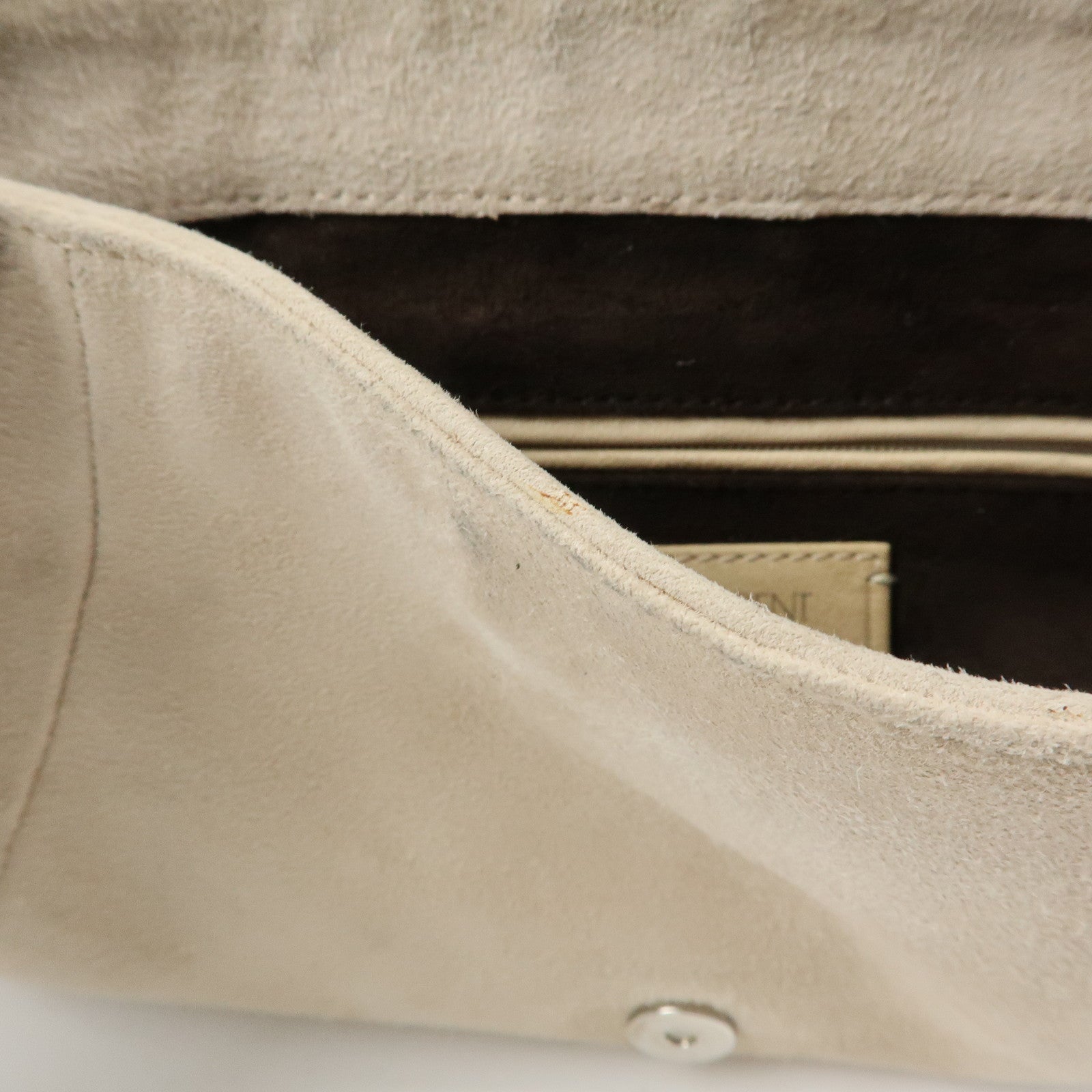 SAINT LAURENT PARIS Nadja Rive Gauche Suede Hand Bag Beige 112930