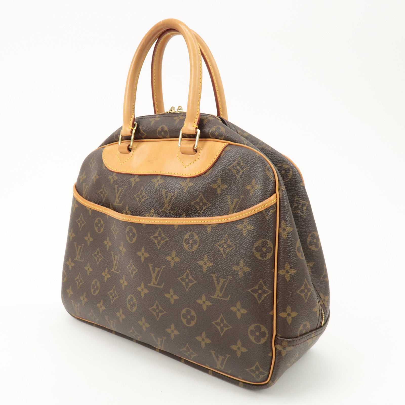 Louis Vuitton Monogram Deauville Hand Bag Brown M47270 Used