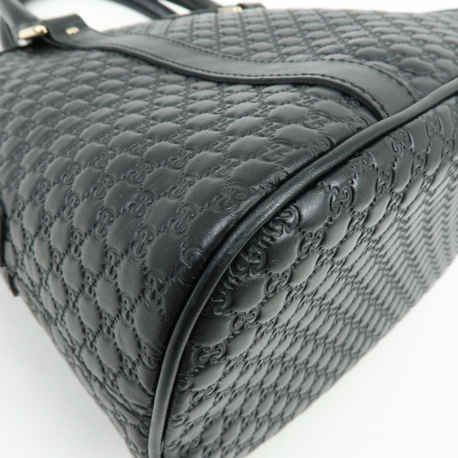 GUCCI Micro Guccissima Leather 2WAY Hand Shoulder Bag Black 449663