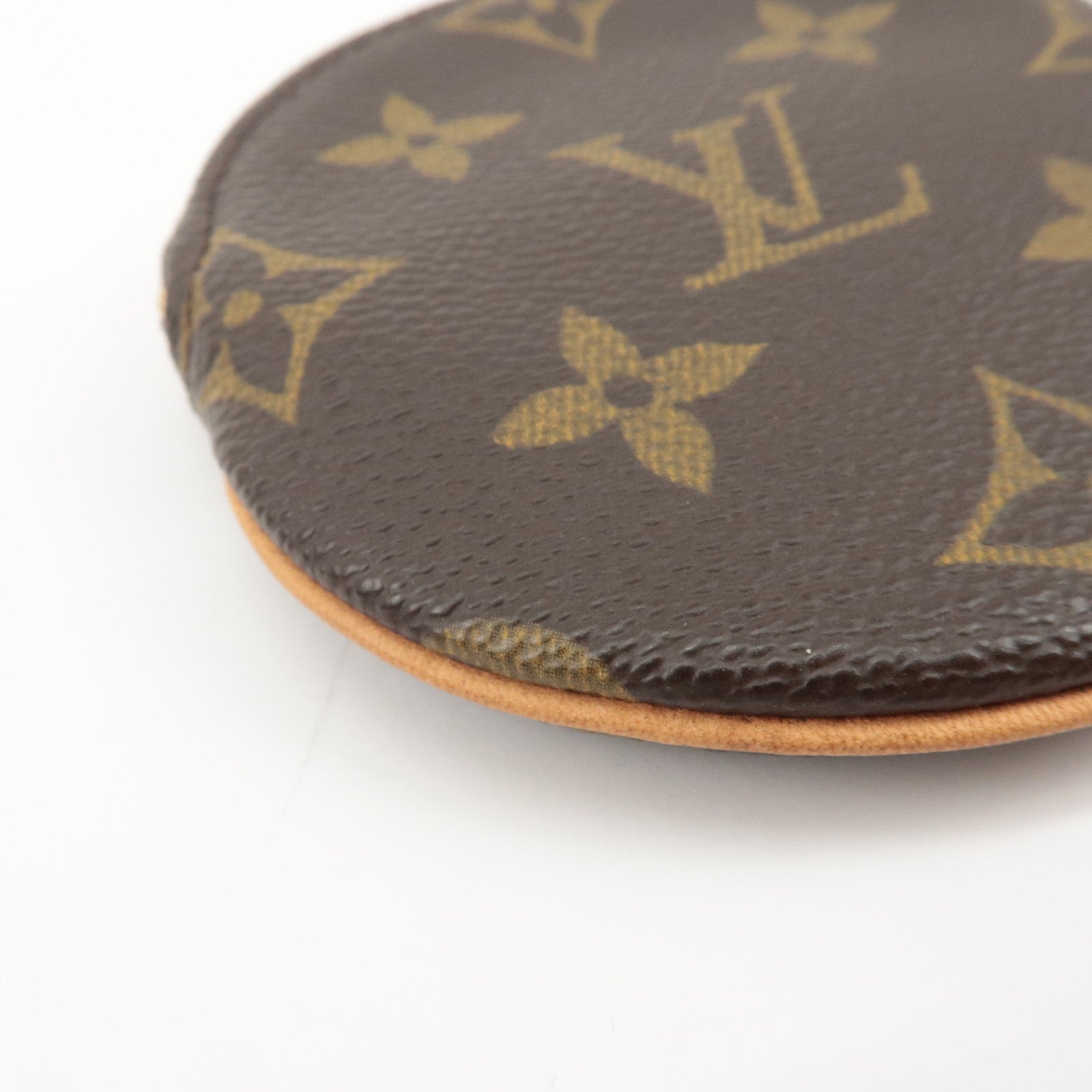 Louis Vuitton Monogram Porte Monnaie Rond Coin Case Brown M61926 Used