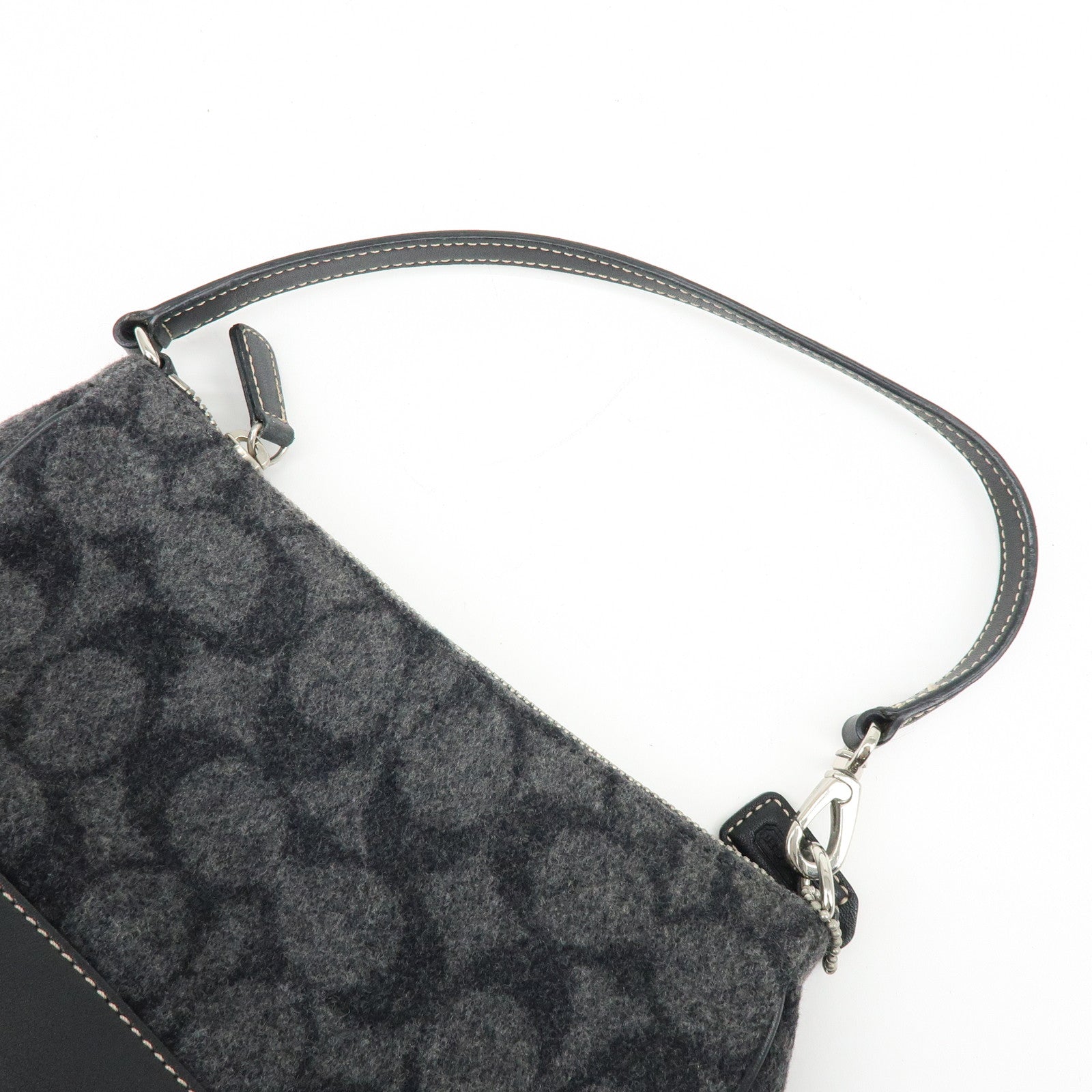 COACH Set of 3 Signature Canvas Leather Wool Shoulder Bag Hand Bag