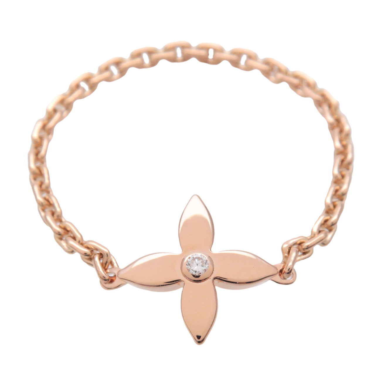 Louis Vuitton Bague Chain Idylle Blossom 1P Diamond Ring #56 Q9K64F