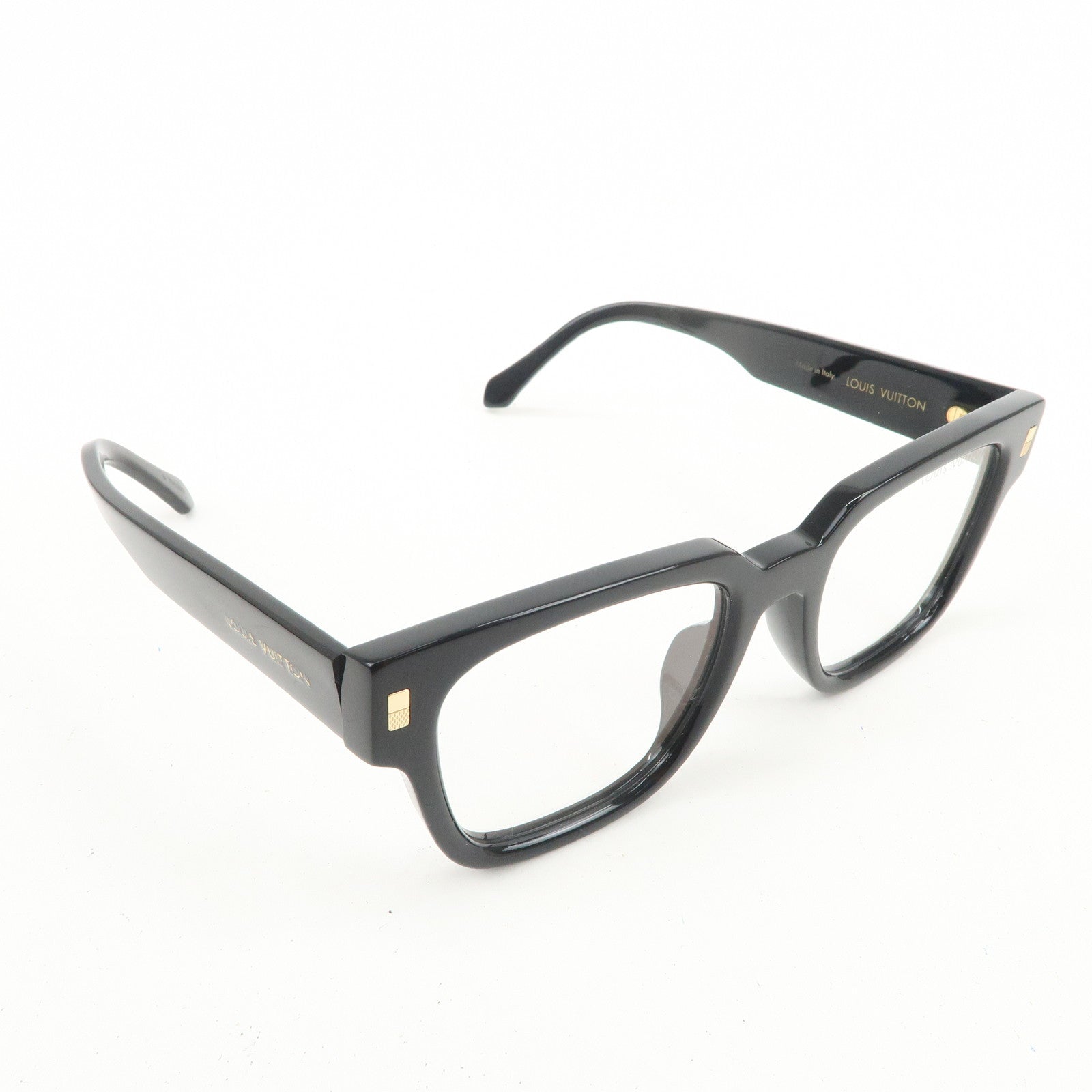 Louis Vuitton Plastic Fashion Glasses Black Frame 53□22 145