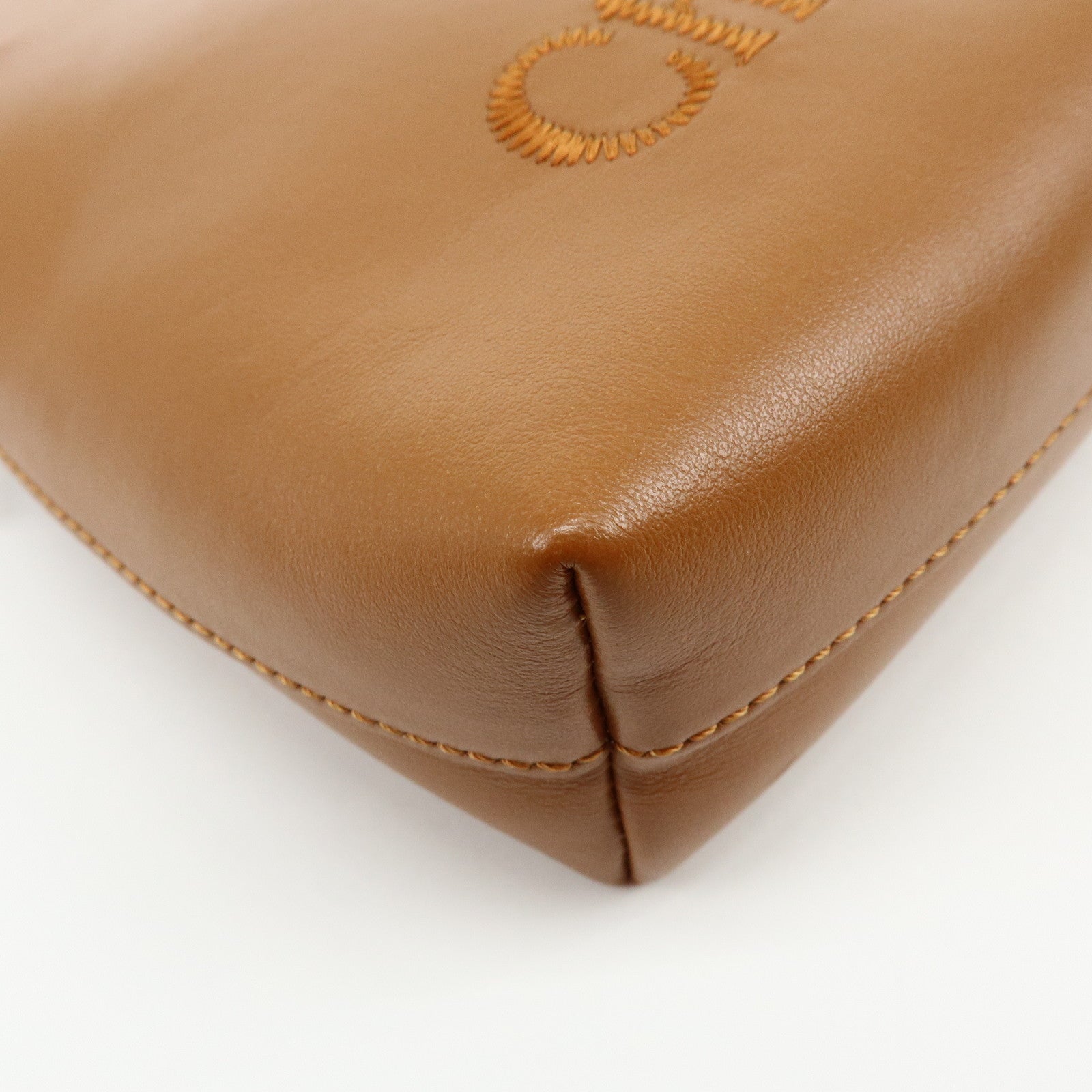 Chloe Micro Tote Bag Leather 2Way Bag Shoulder Bag Hand Bag Camel