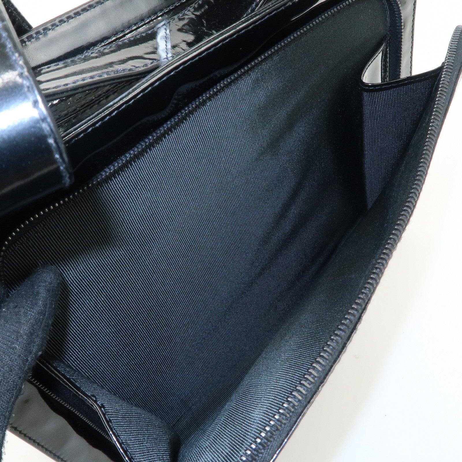 CHANEL COCO Mark Patent Leather Tote Bag Shoulder Bag Black Used