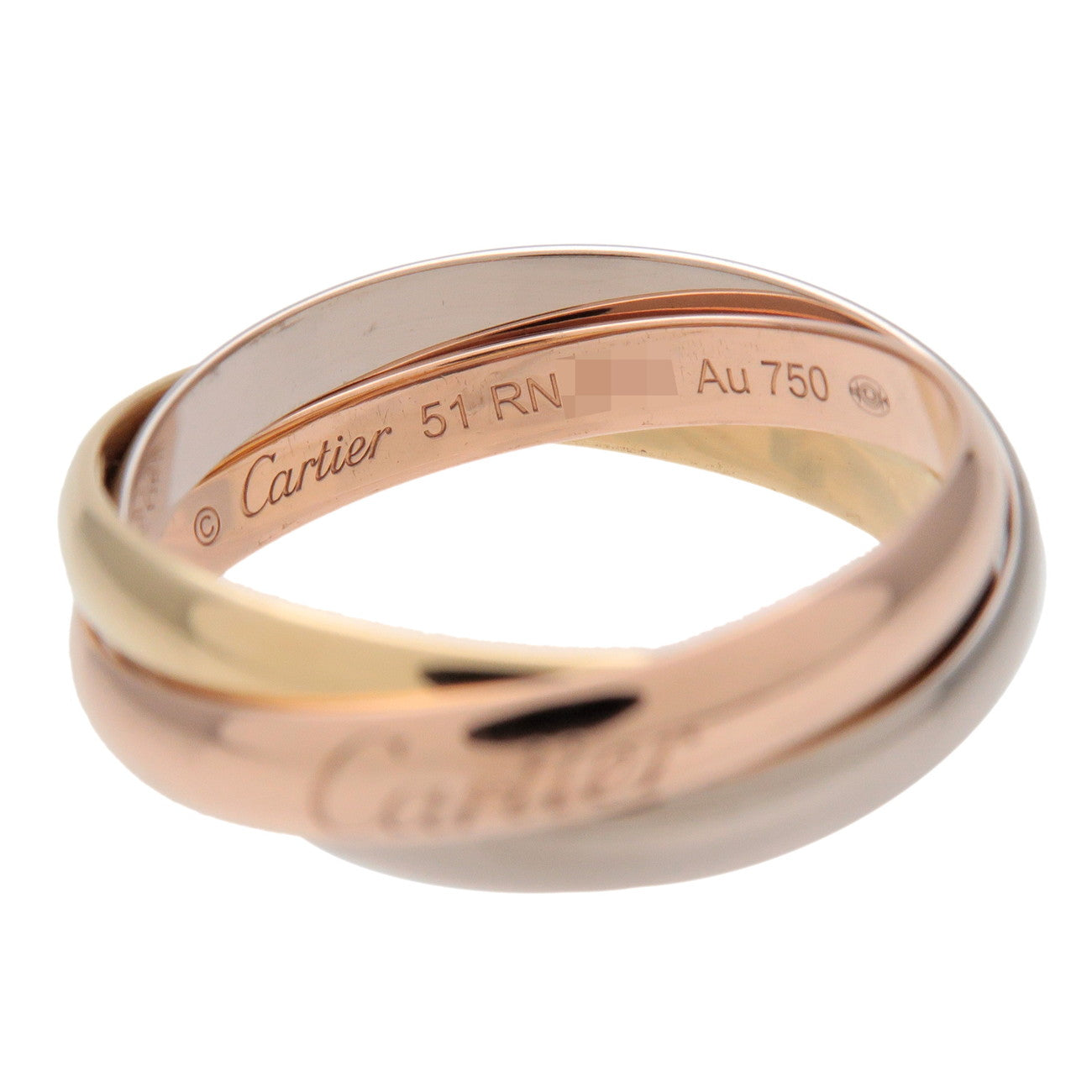 Cartier Trinity Ring SM K18 750YG/PG/WG Gold #51 US6 EU51 HK13