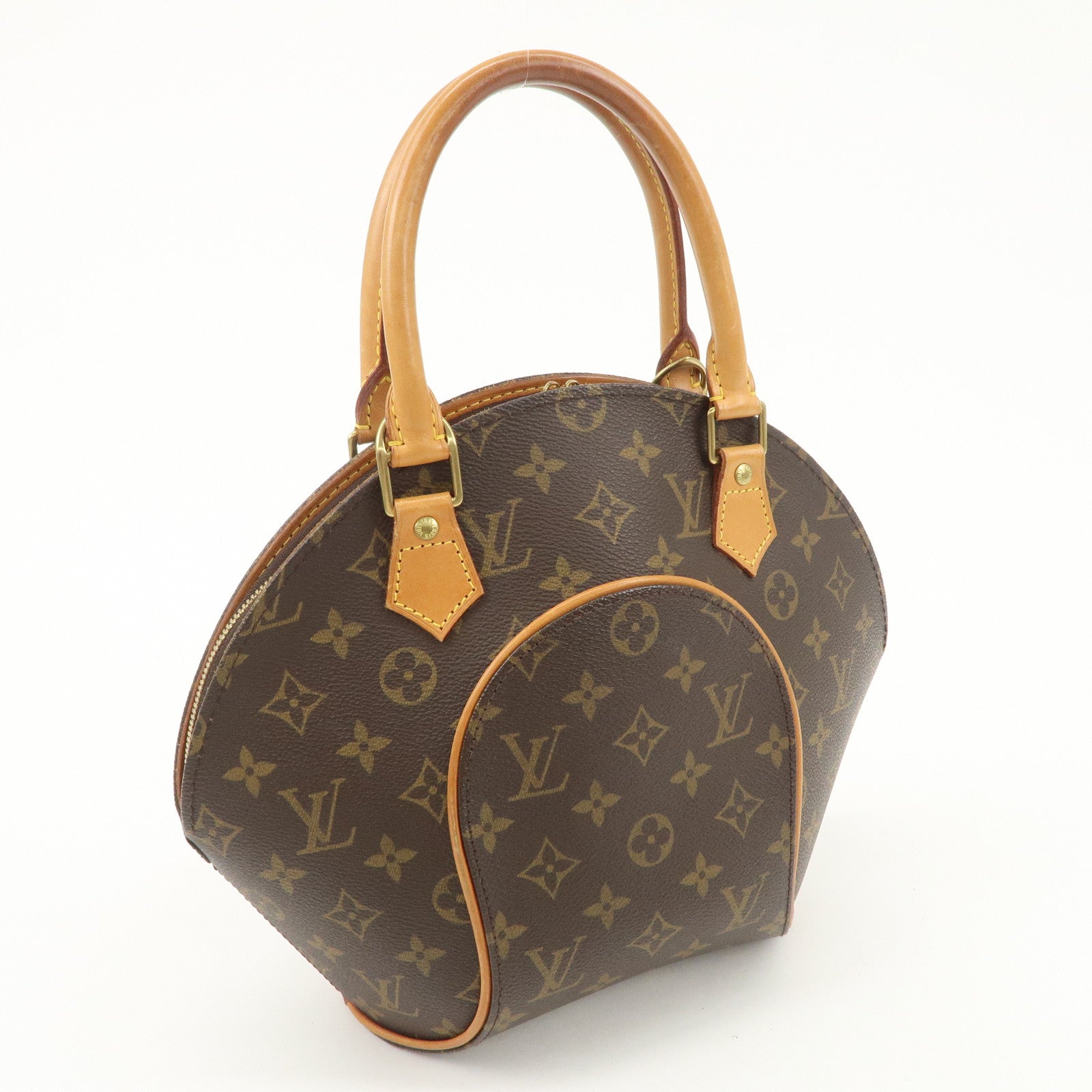 Louis Vuitton Monogram Ellipse PM Hand Bag Brown Gold Hardware M51127 Used